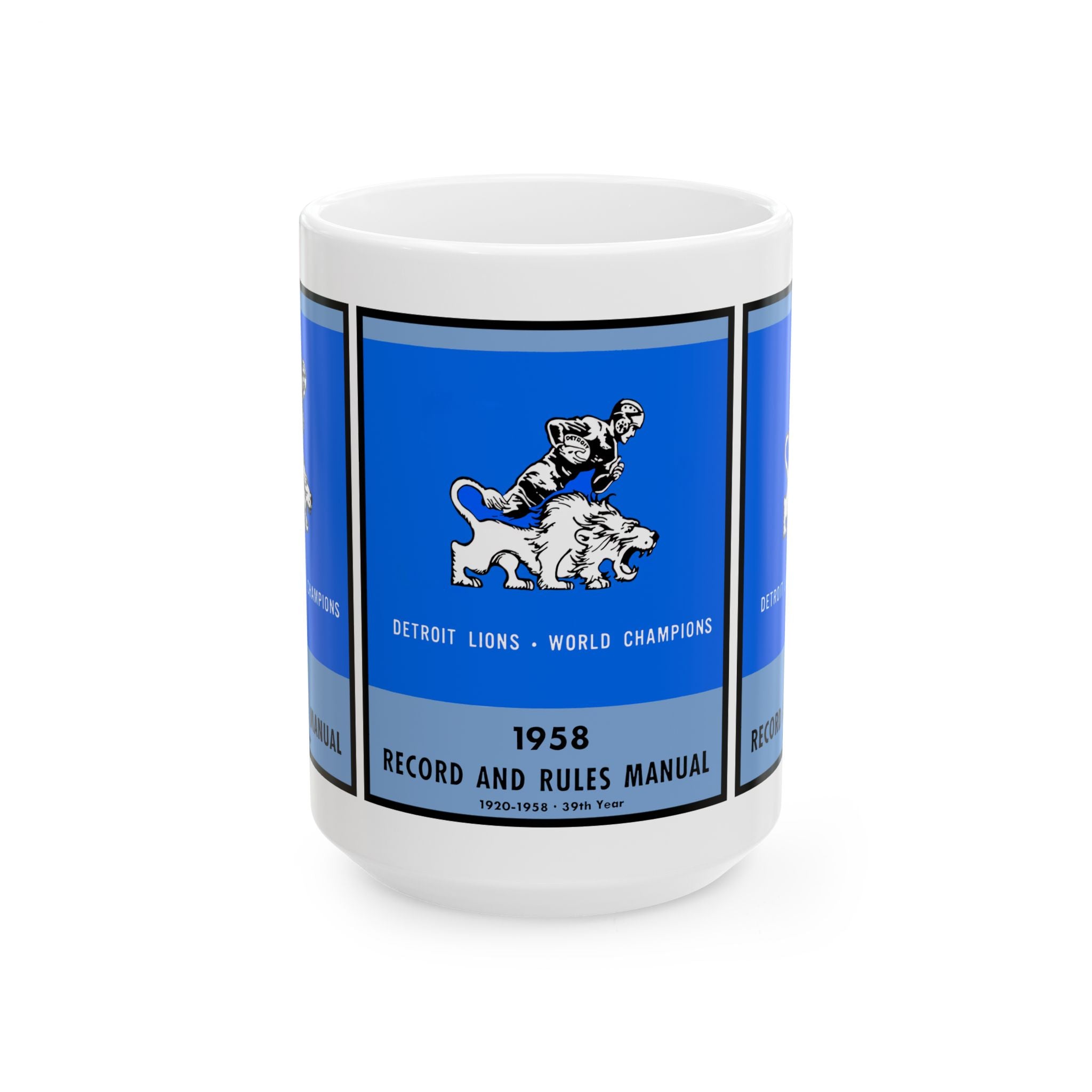 Ceramic Mug, 1958 Detroit Lions Football Champions, Gift for Sports Fan, Coffee Cup, Drinkware, Football Memorabilia, 11oz Mug, 15oz Mug