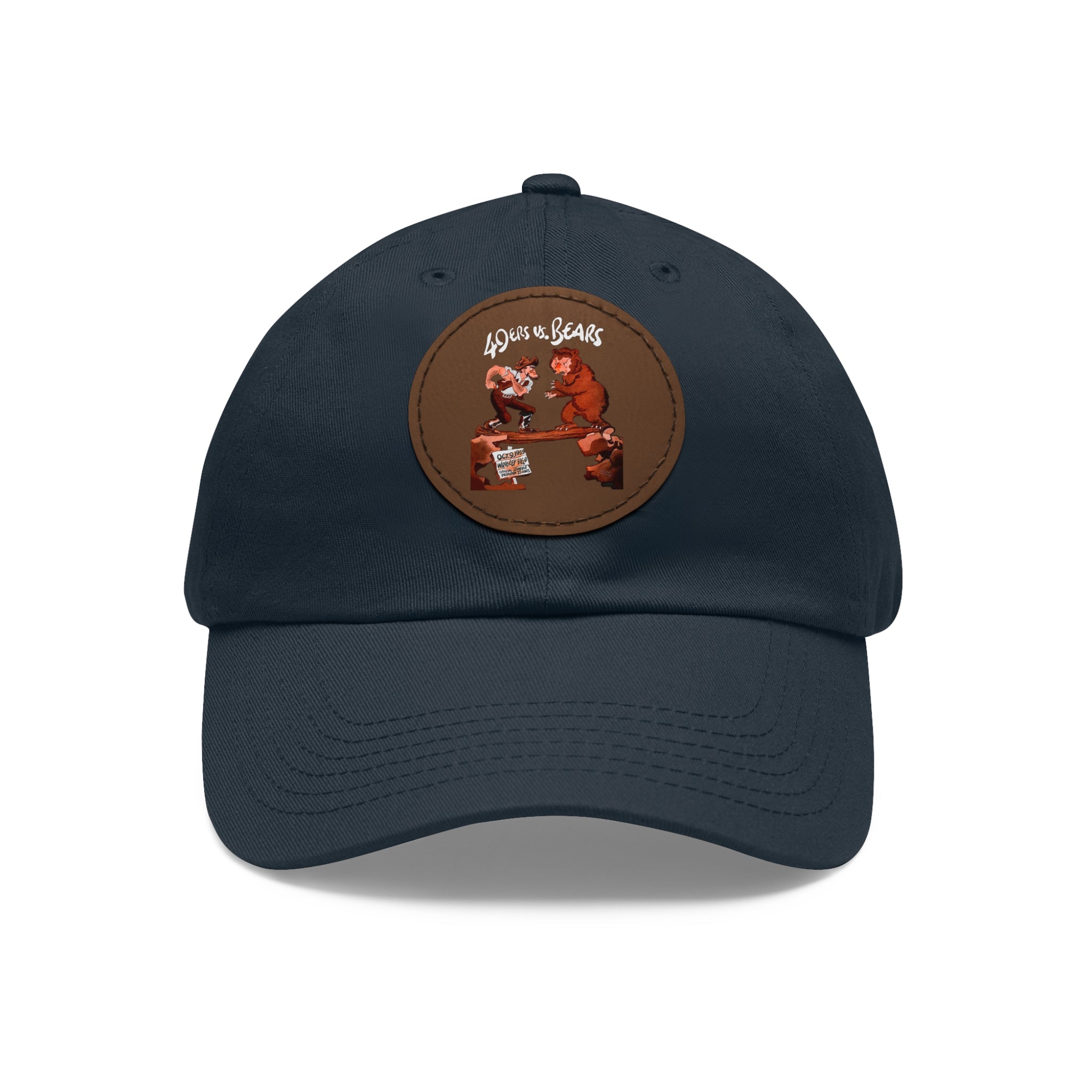 1955 Vintage Chicago Bears - San Francisco 49ers Football Program Cover - Dad Hat with Leather Patch (Round)