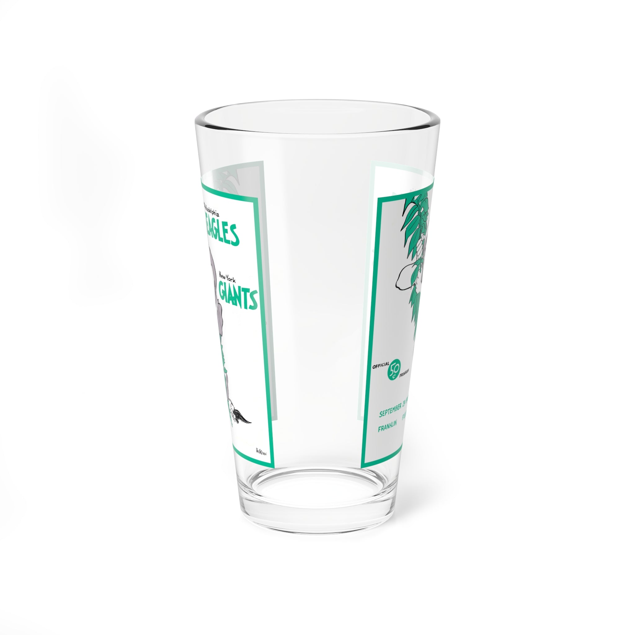 Mixing Glass, 16oz - 1963 Football Philadelphia Eagles New York Giants, Vintage Football Barware, Sports Fan Gift, NFL Memorabilia, Retro