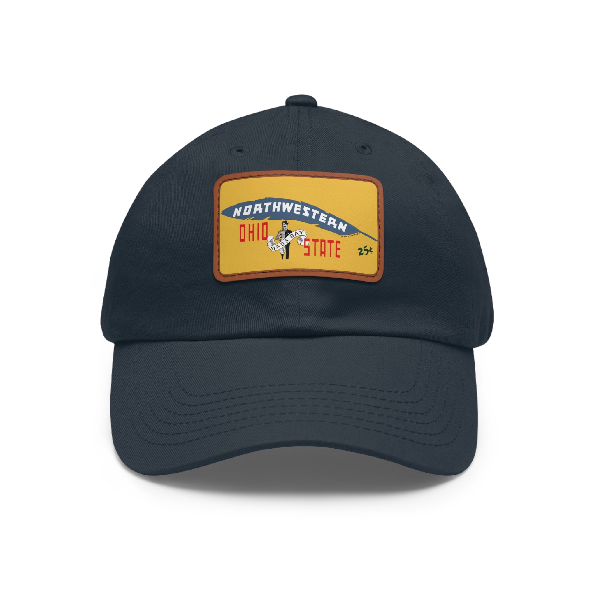 1937 Vintage Northeastern - Ohio State Football - Dad Hat with Leather Patch (Rectangle)
