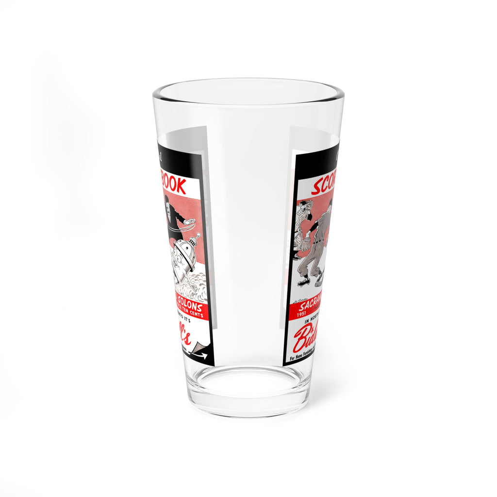 1951 Sacramento Solons Baseball Mixing Glass, 16oz