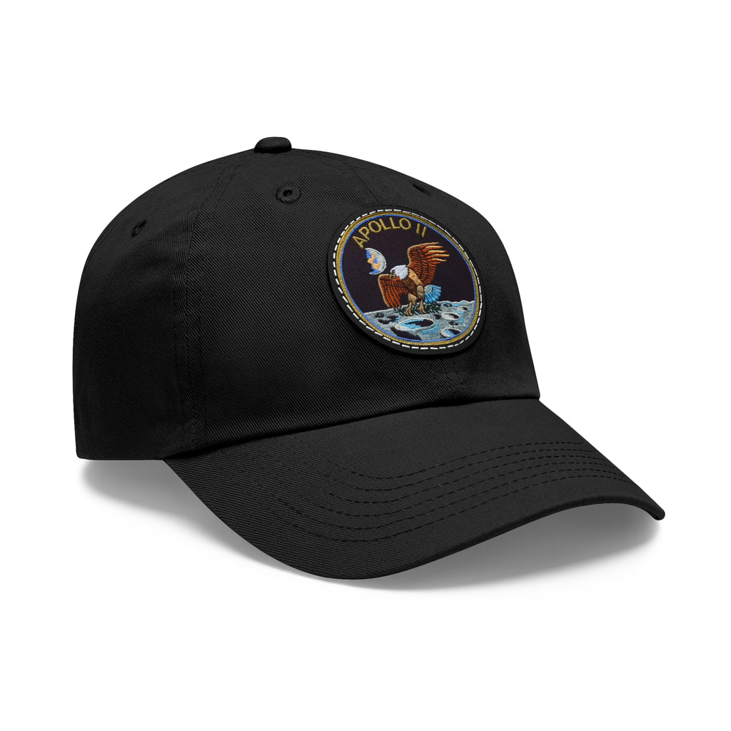 NASA Apollo 11 - Flight Patch - Dad Hat with Leather Patch (Round)