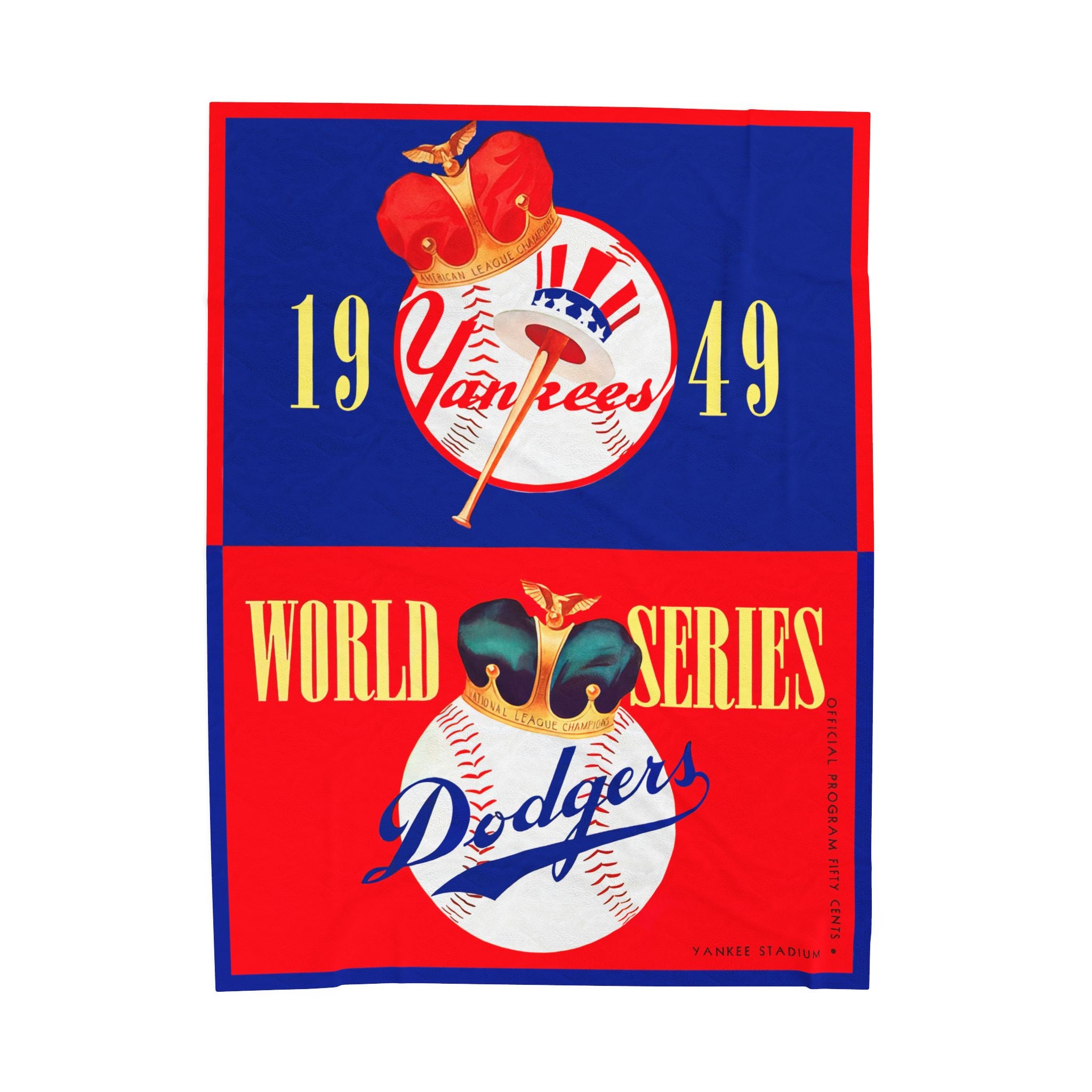Throw Blanket 1949 Baseball World Series Dodgers Yankees Fan Gift, Stadium Game Night Decor, Cozy Sofa Couch Bedding, Vintage Sports