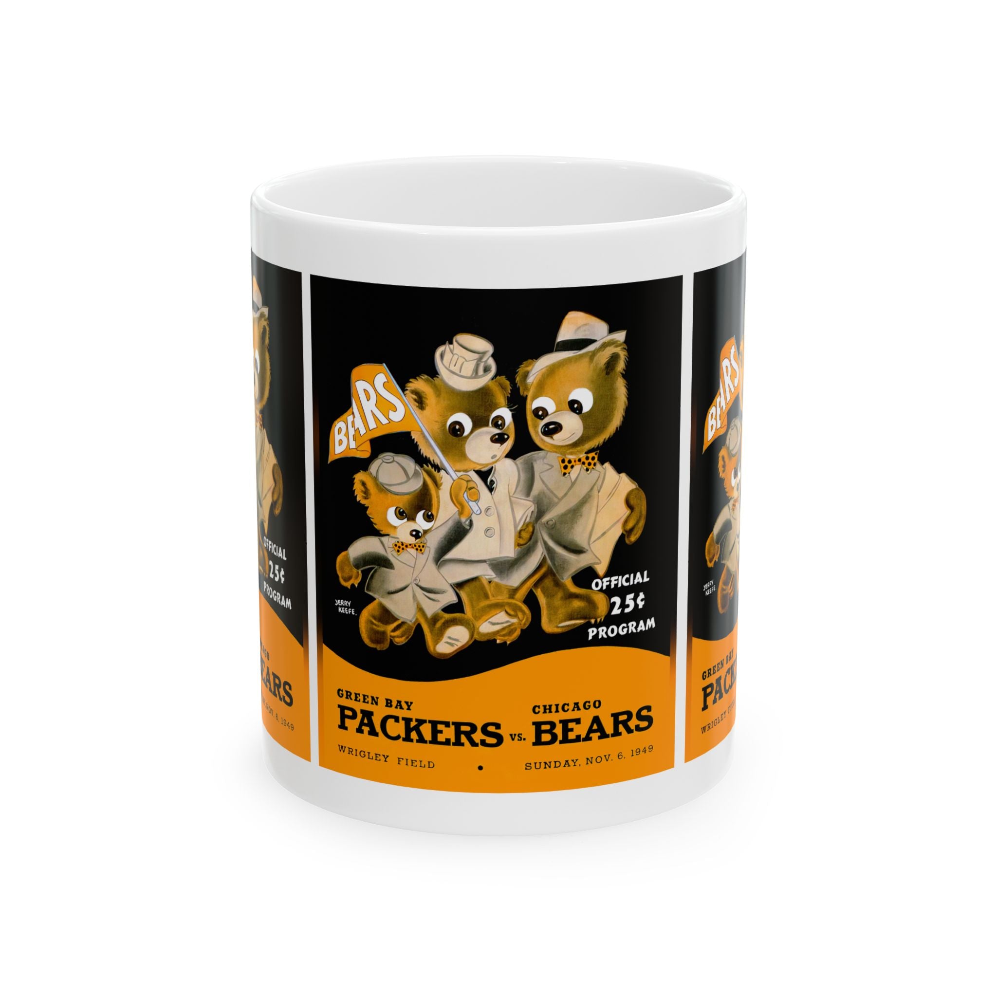 1949 Vintage Green Bay Packers - Chicago Bears - Football Program Cover - Ceramic Mug, 11oz
