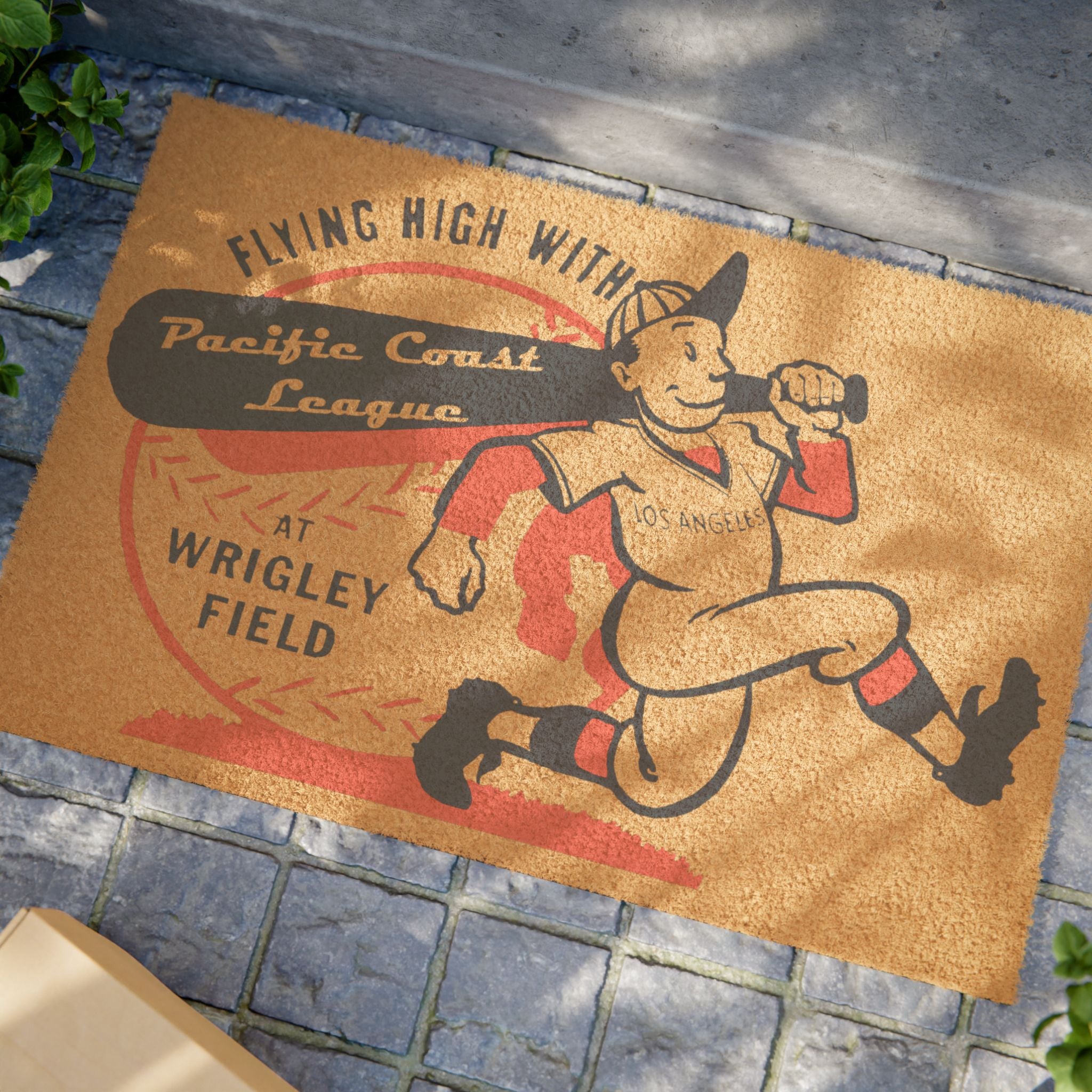 Vintage Pacific Coast League Baseball - Wrigley Field - Los Angeles - Doormat