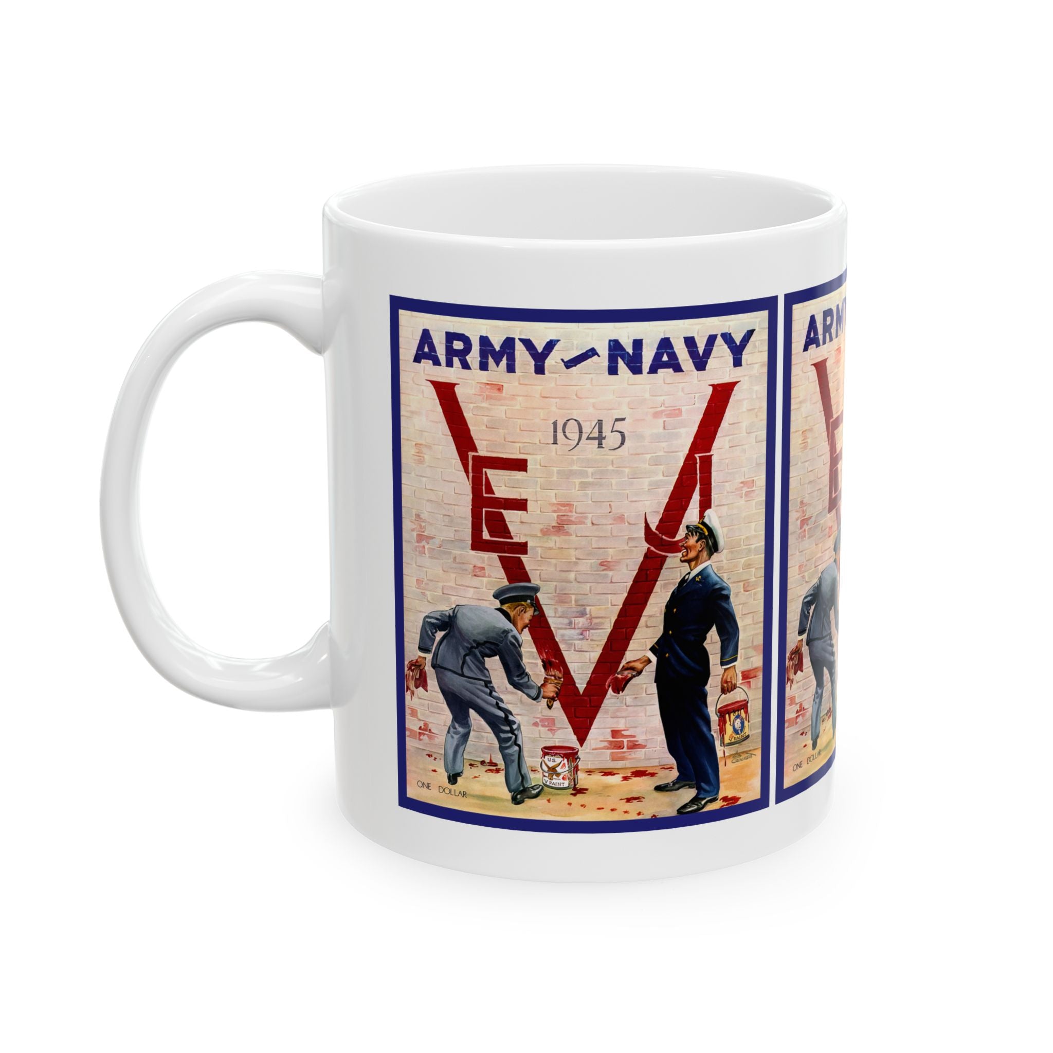 1945 Vintage Army-Navy Football VE-VJ Program Cover - Ceramic Mug, 11oz