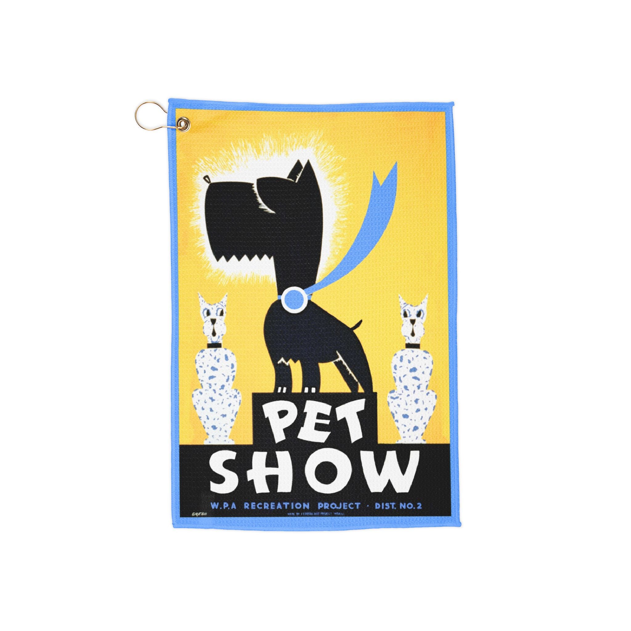 Golf Towel, Vintage WPA Poster Pet Show Design, Retro Golf Accessory, Golf Gift, Sports Towel, Golfing Gear, Golf Lover Gift, Golf Towel Set