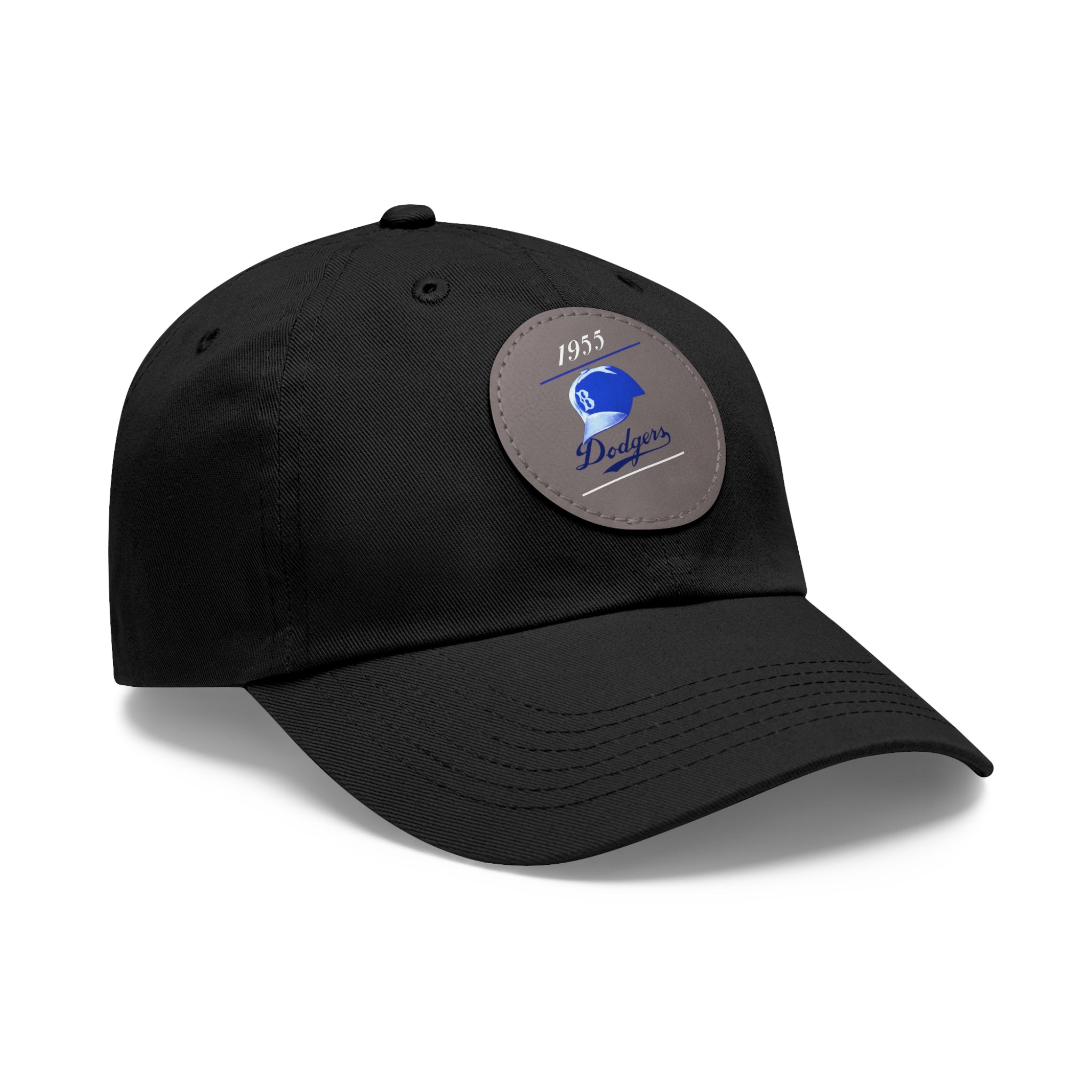 1955 Brooklyn Dodgers Baseball - Dad Hat with Leather Patch (Round)