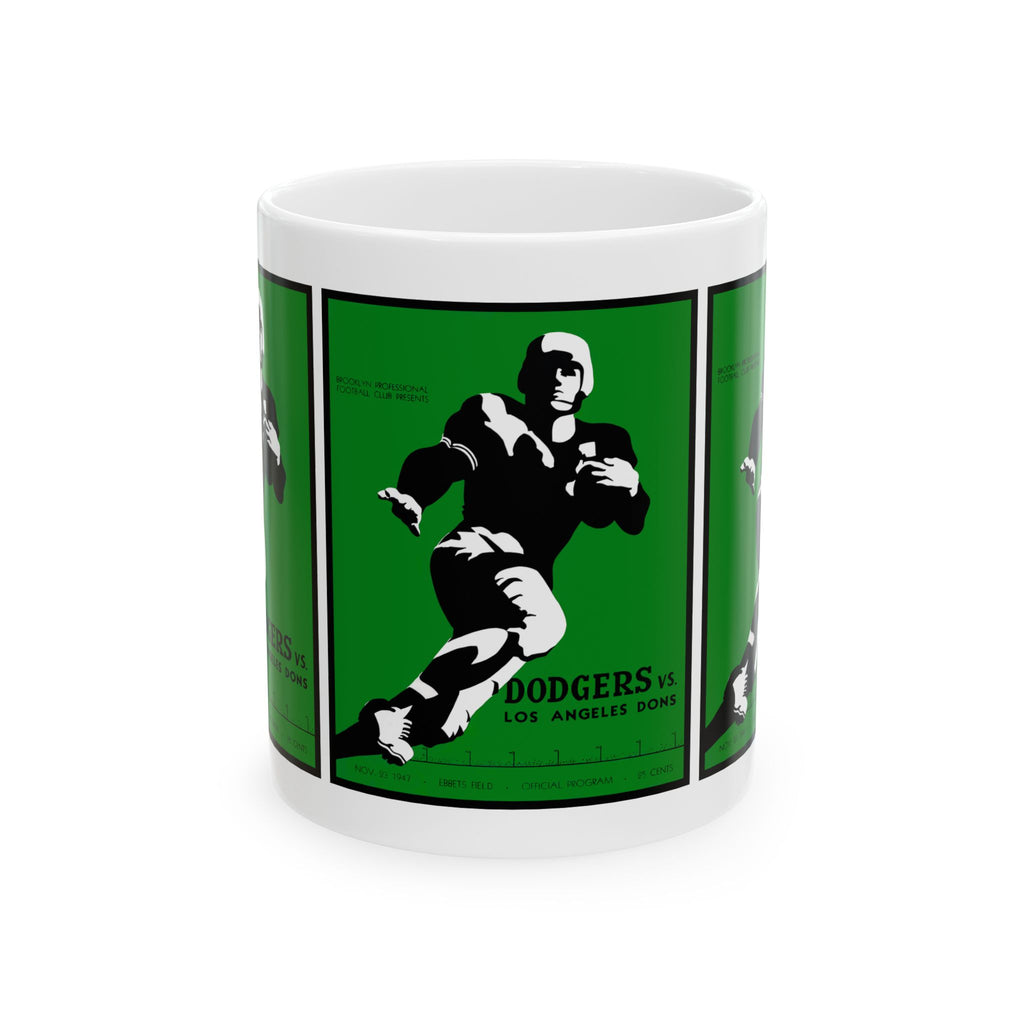 1947 Football Los Angeles Dons- Brooklyn Dodgers Program Cover Ceramic Mug — Vintage Football Design (11oz, 15oz)