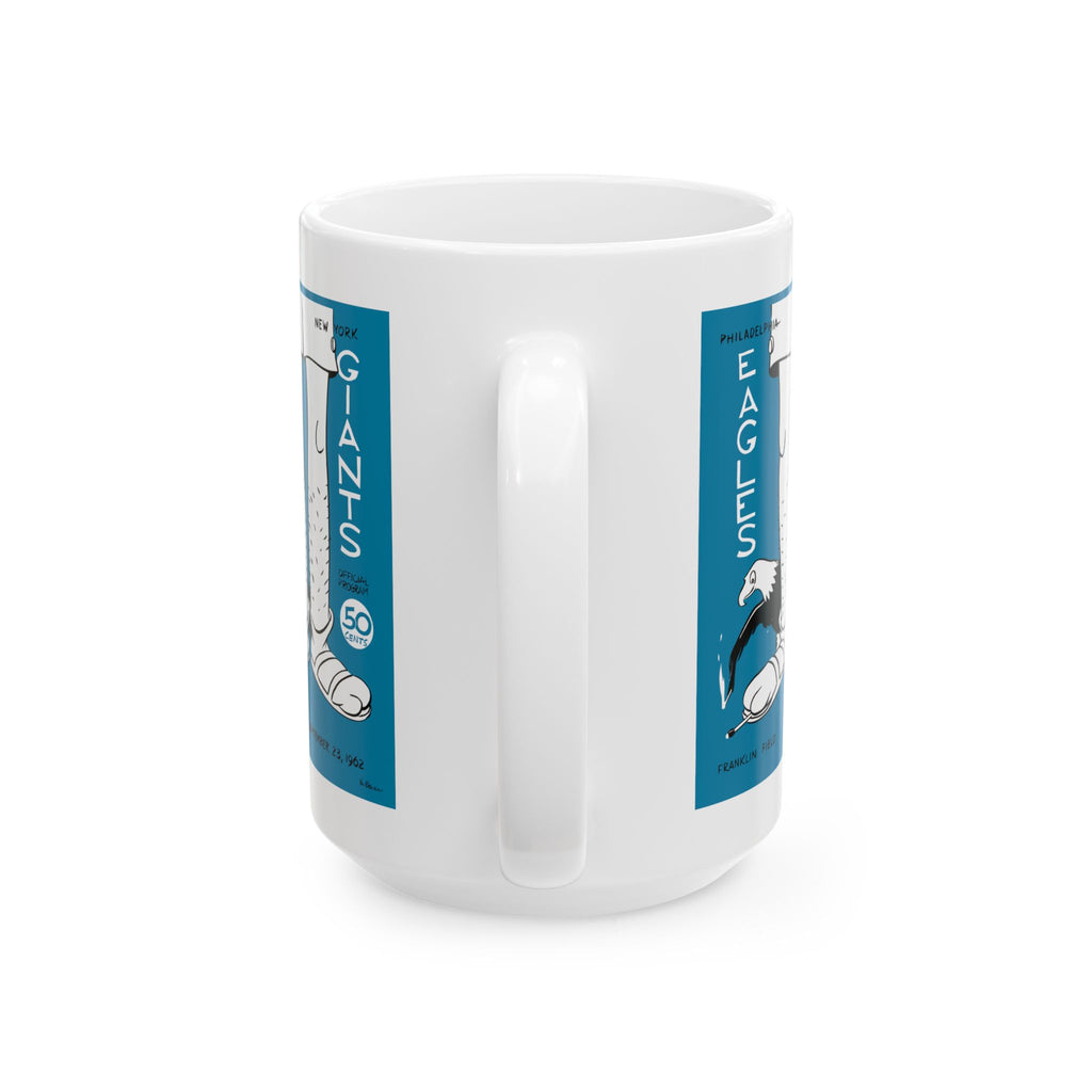 Vintage 1963 Eagles vs Giants Football Poster Ceramic Mug (11oz/15oz)