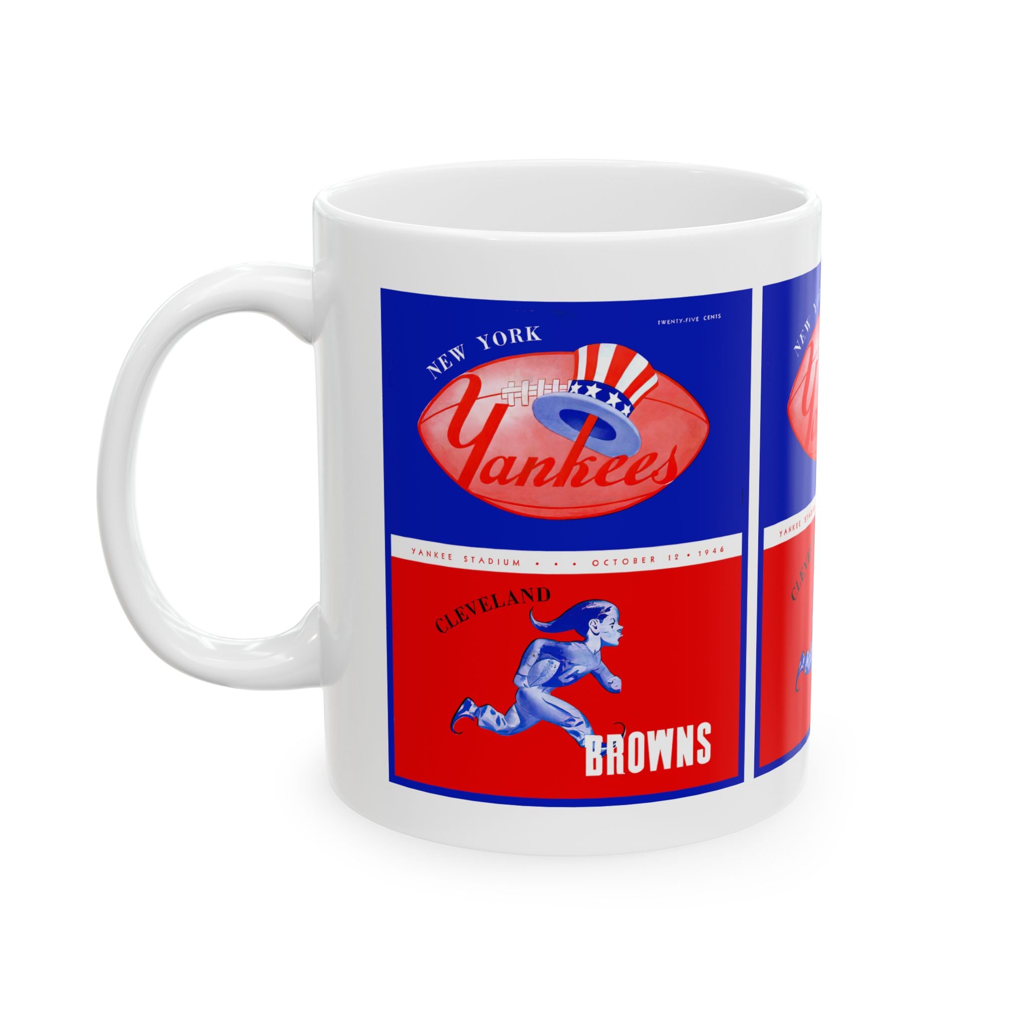 Vintage Sports Mug — 1946 New York Yankees - Cleveland Browns Football (11oz/15oz)