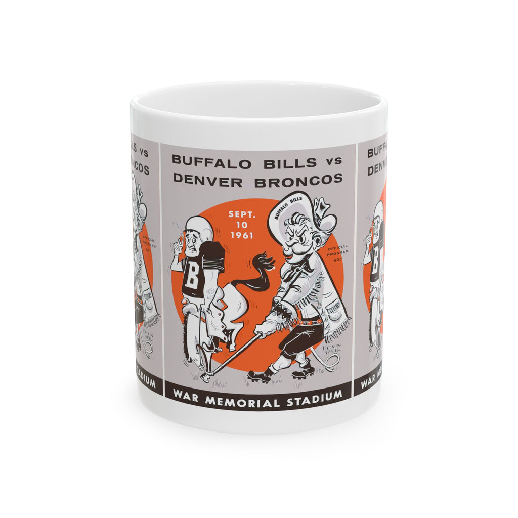 Vintage Buffalo Football Ceramic Mug, Football Sports Fan Gift, Retro Coffee Cup, Football Lover Tea Mug, 11oz 15oz