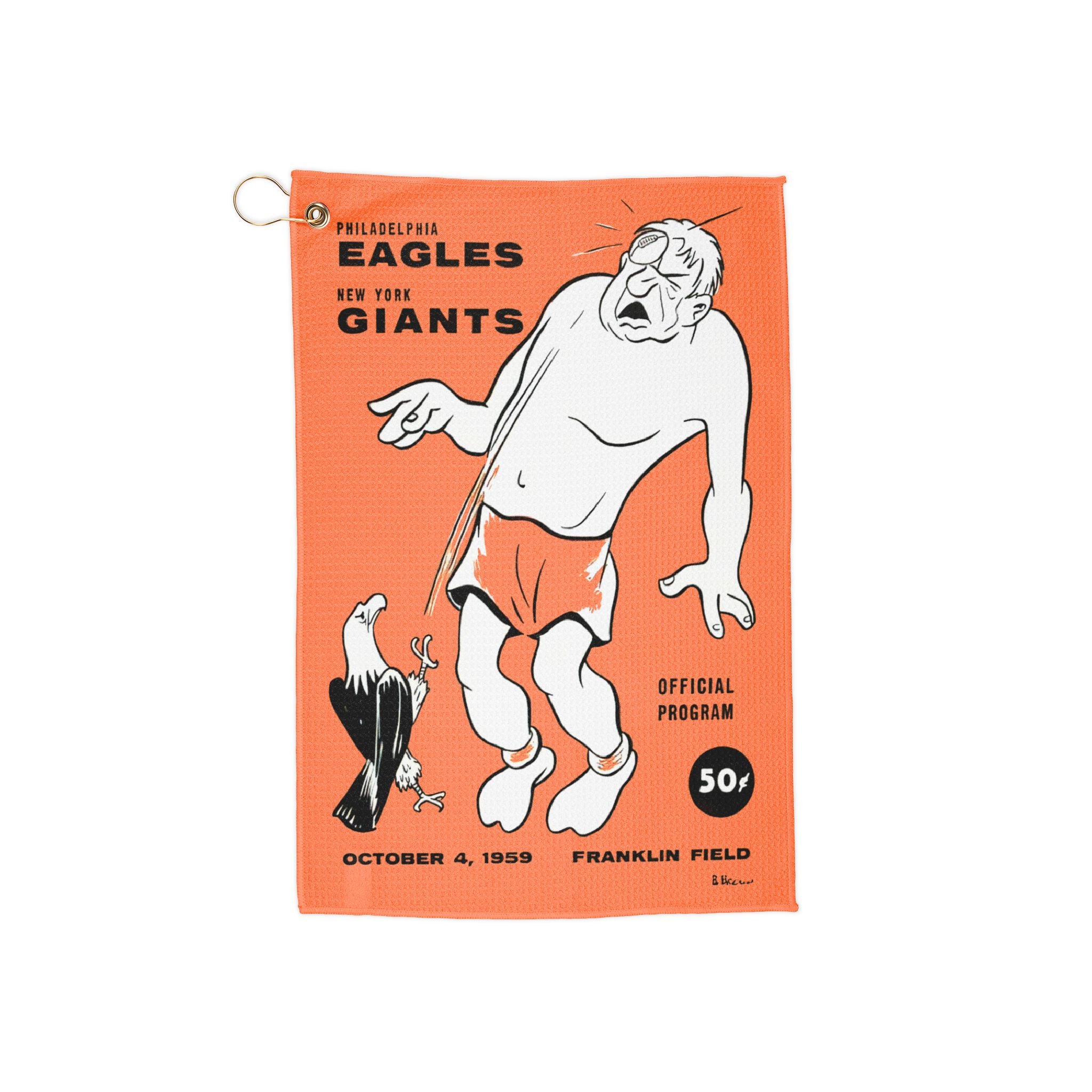Vintage 1959 New York Giants Philadelphia Eagles Football Golf Towel - Sports Towel, Golf Gift, Football Memorabilia, Football Fan Gift