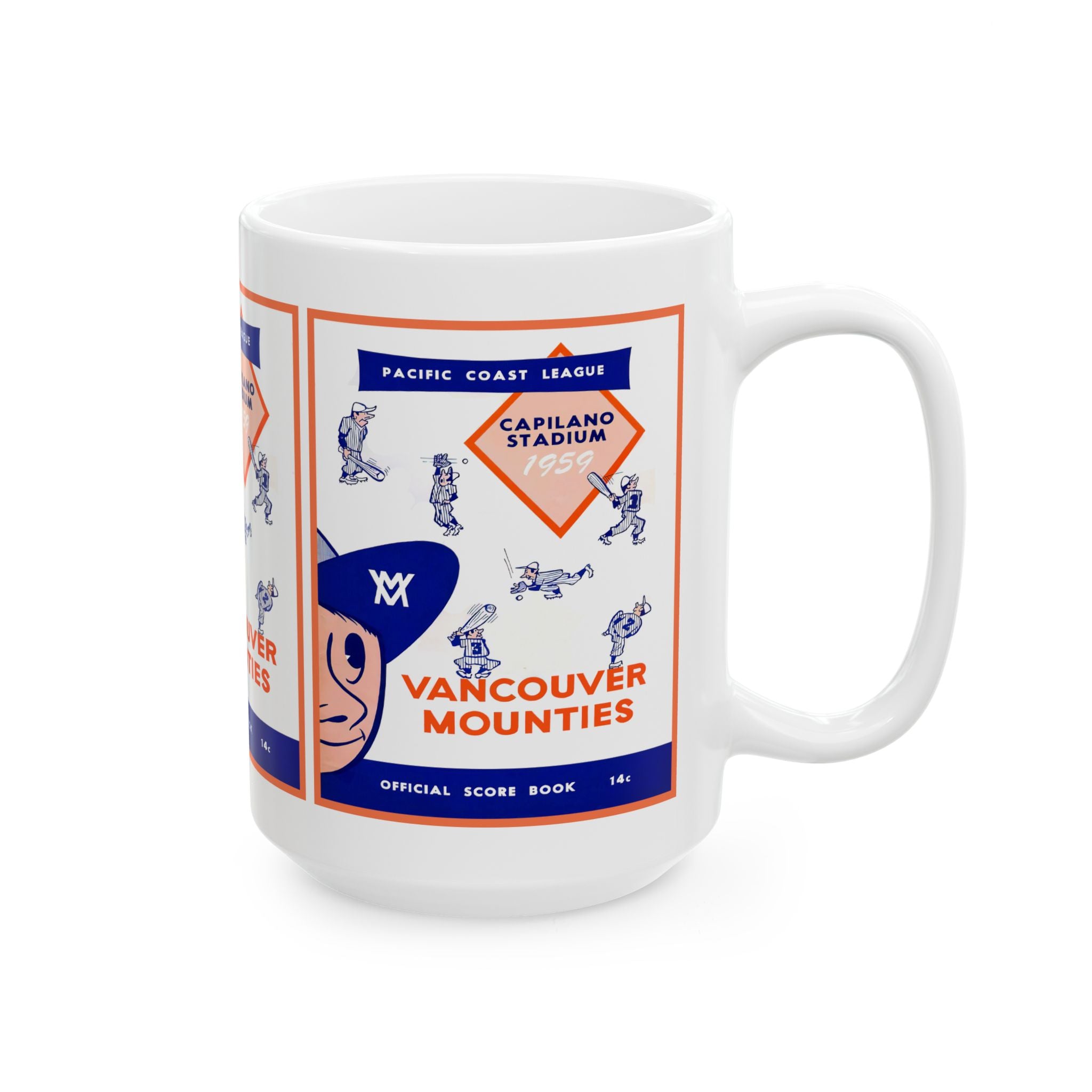 Vancouver Mounties 1959 Pacific Coast League Baseball Ceramic Mug — 11oz & 15oz