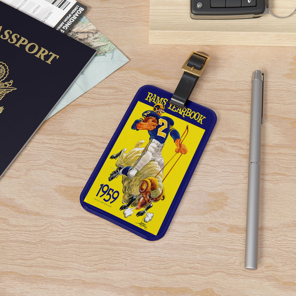 1959 Football Los Angeles Luggage Tag | Vintage Sports Travel ID
