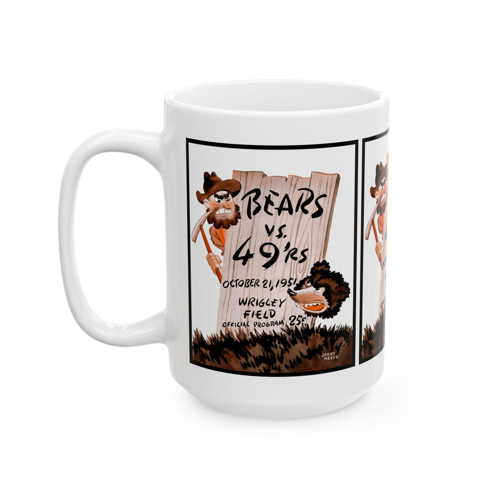 Vintage Football Bears- 49ers Ceramic Mug, Sports Fan Gift, Team Rivalry, 11oz 15oz Cup, Retro Design, Football Lover Gift