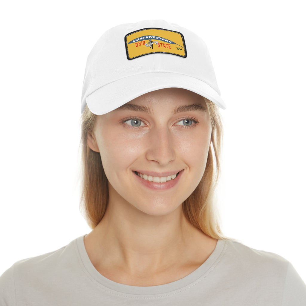 1937 Vintage Northeastern - Ohio State Football - Dad Hat with Leather Patch (Rectangle)