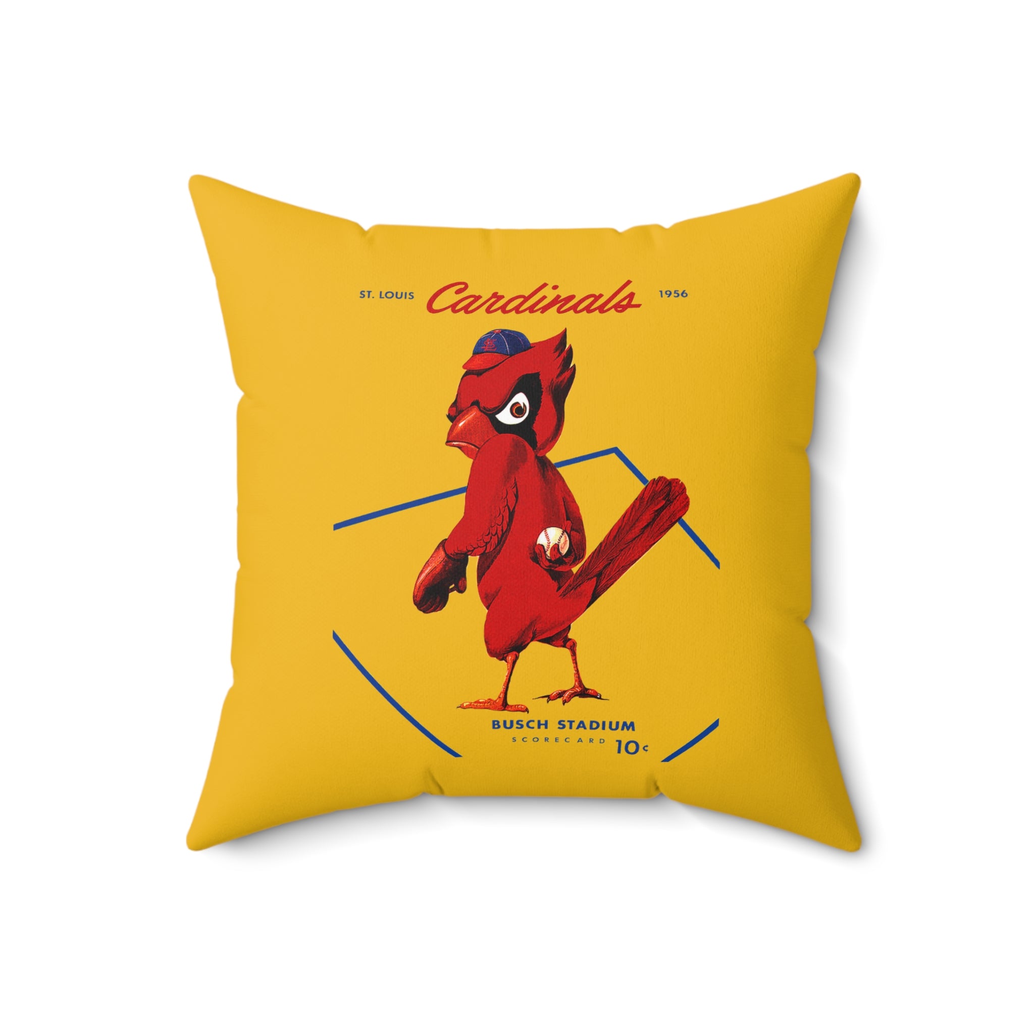 1956 St. Louis Baseball Vintage Square Indoor Pillow