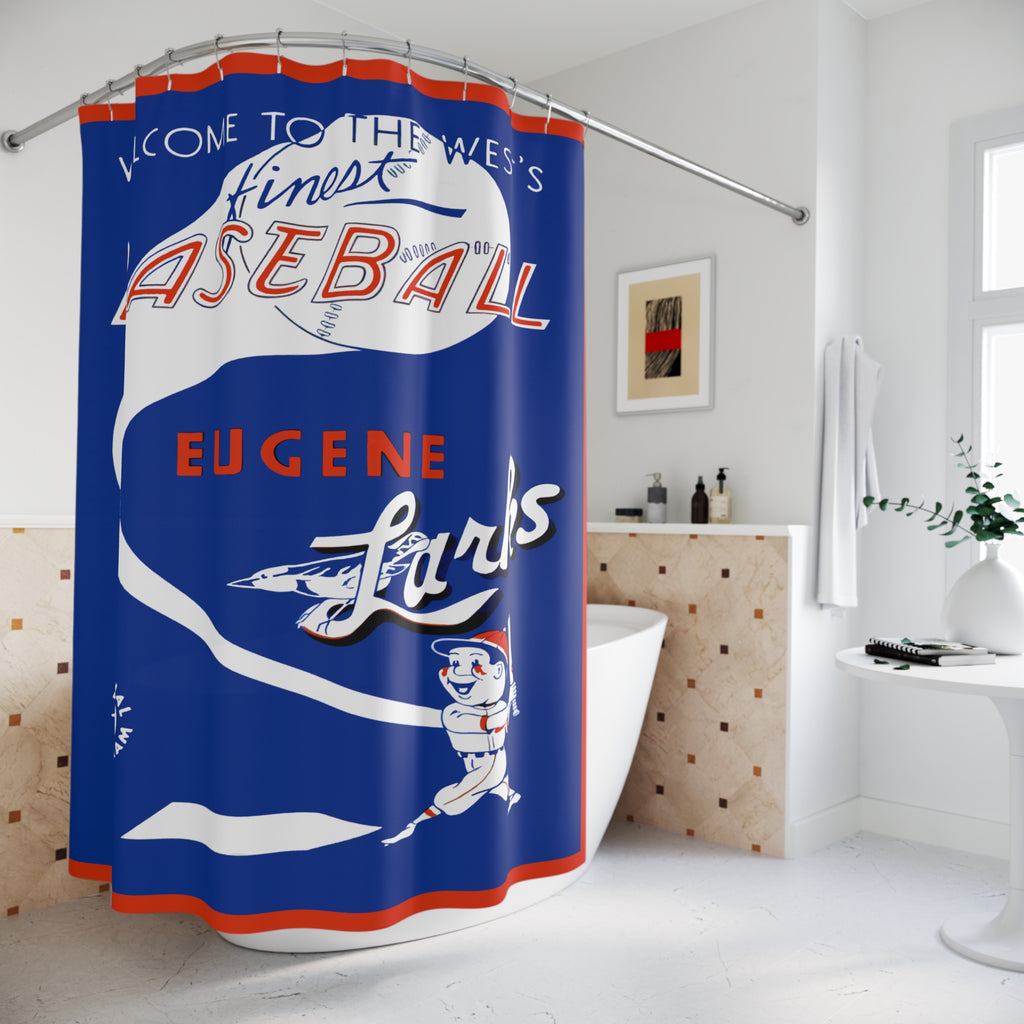 1950 Vintage Eugene Larks Far West League Baseball Shower Curtain