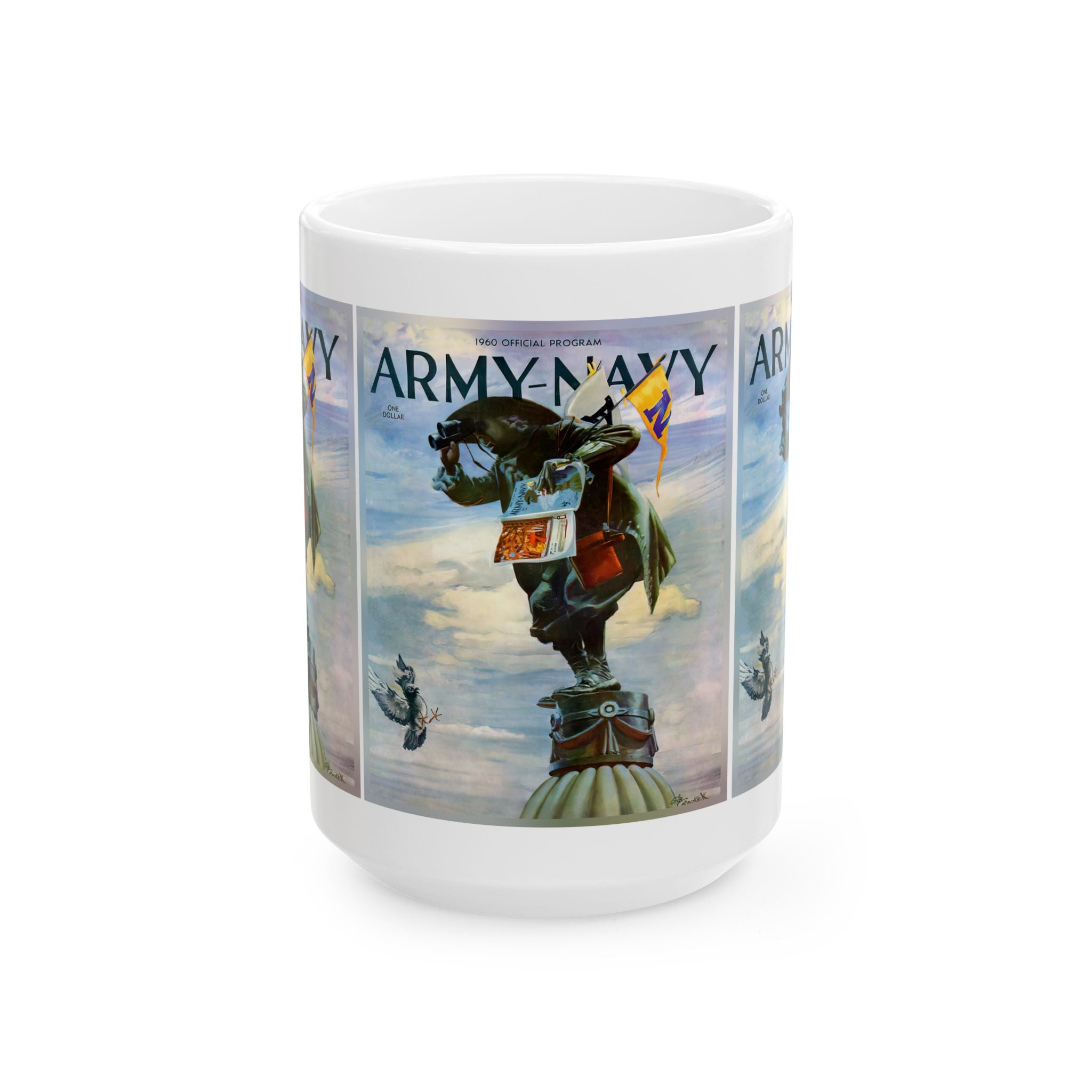 Vintage Army-Navy Football Ceramic Mug, 1960 Game Souvenir Cup, Sports Fan Gift, Military History Memorabilia, College Football Game Day