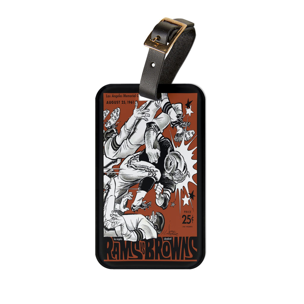 1961 Vintage Browns Rams Football Luggage Tag