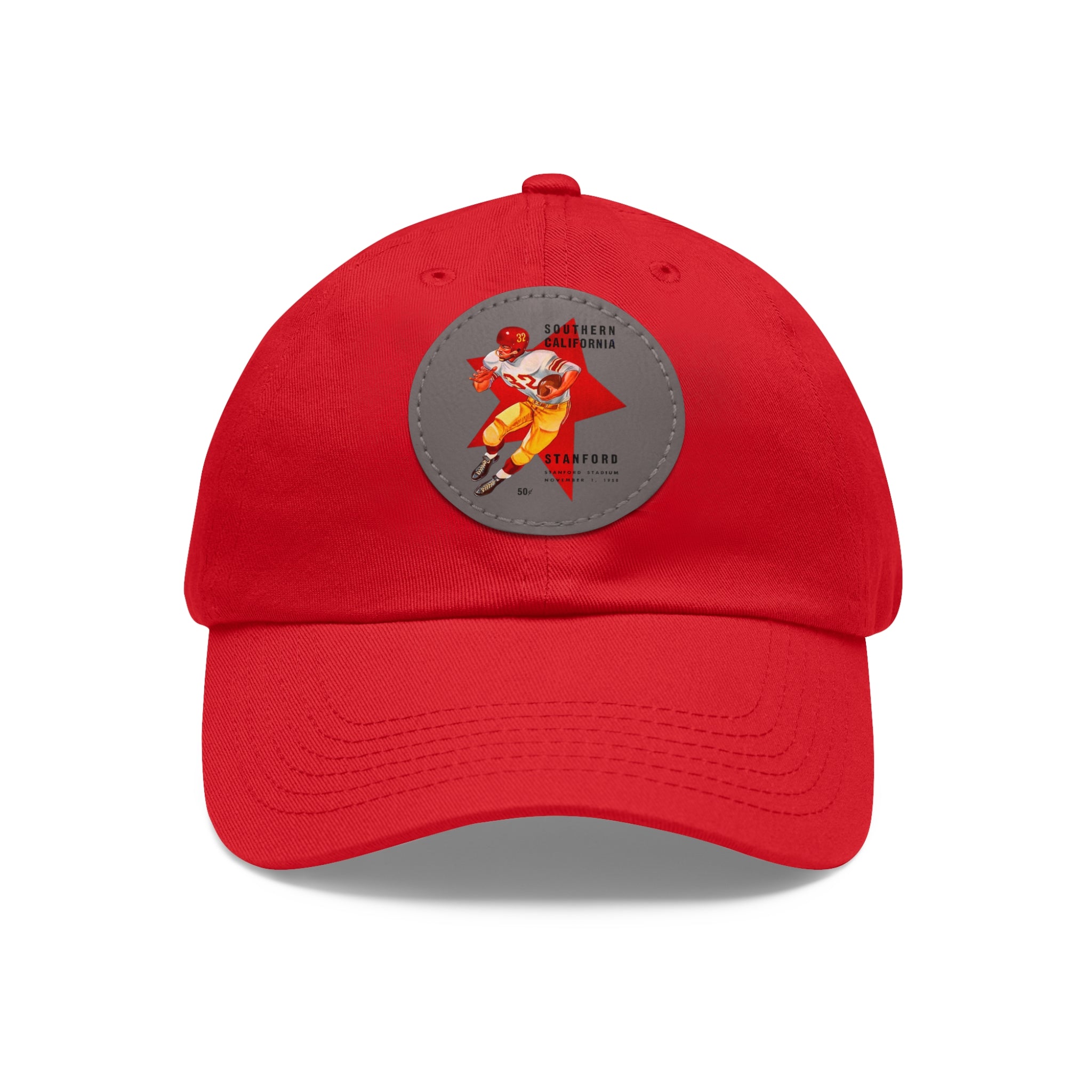 1958 Vintage USC Trojans - Stanford Football Program Cover  - Dad Hat with Leather Patch (Round)
