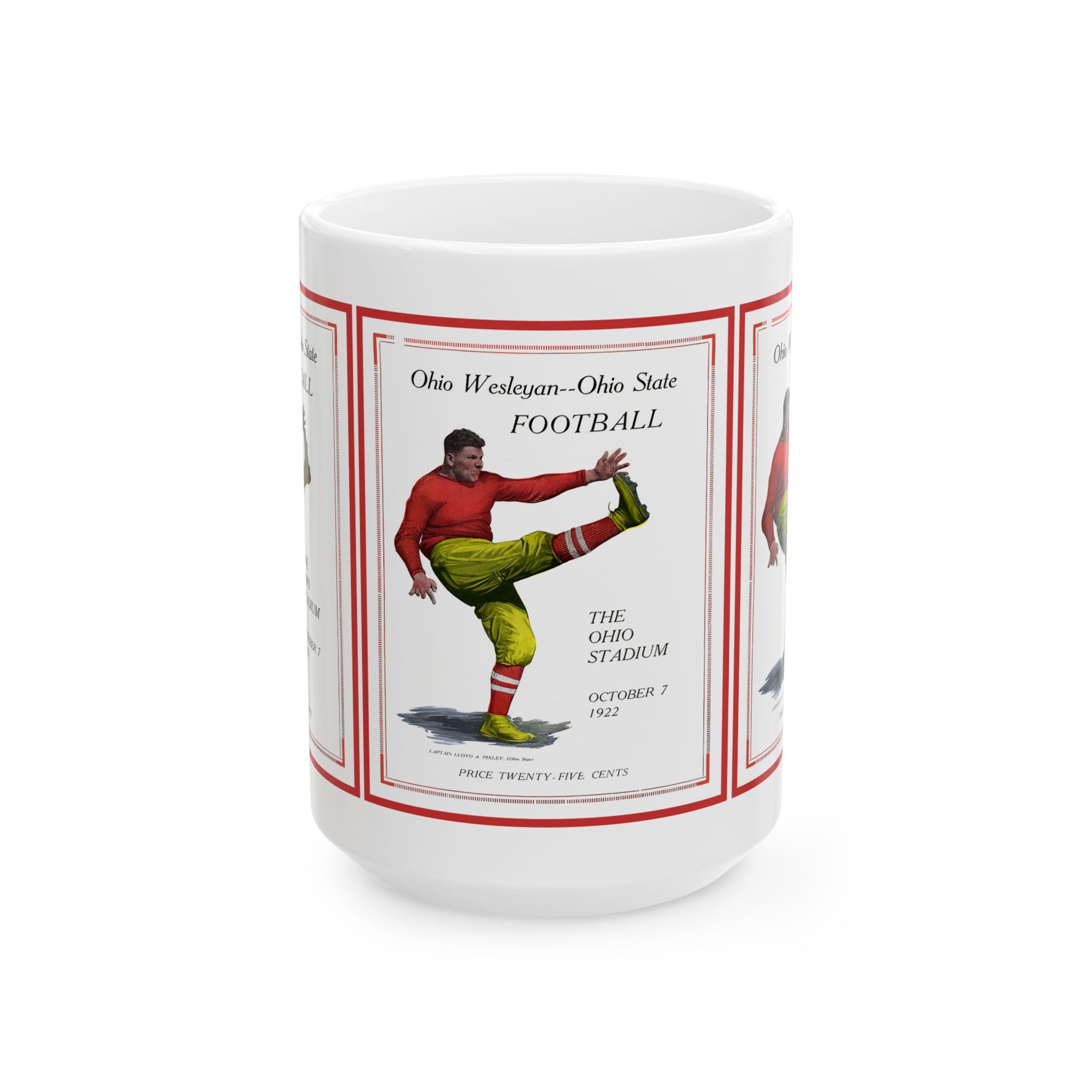 Ohio Wesleyan vs Ohio State 1922 Football Ceramic Mug, Sports Fan Gift, Coffee Cup, Tea Mug, Football Game Memorabilia, Vintage Sports Mug