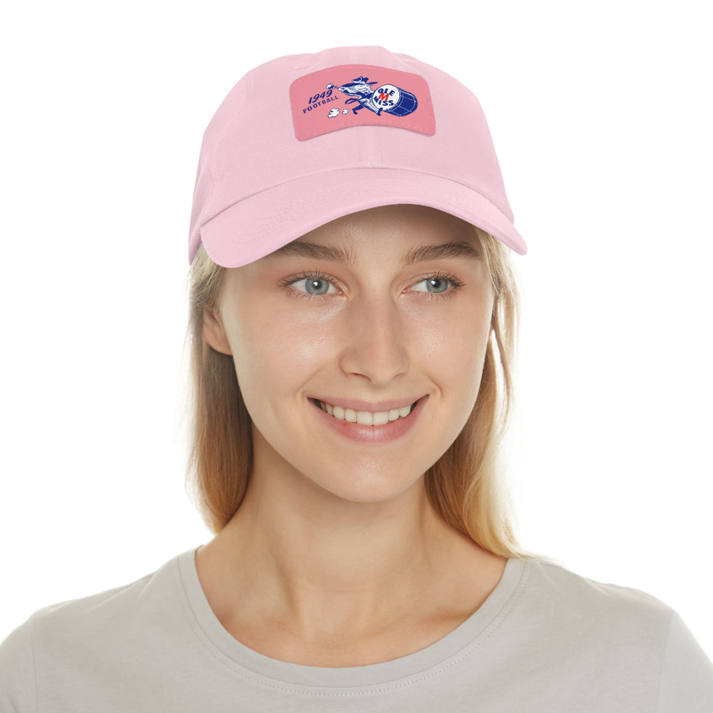 1949 Ole Miss Football - Dad Hat with Leather Patch (Rectangle)
