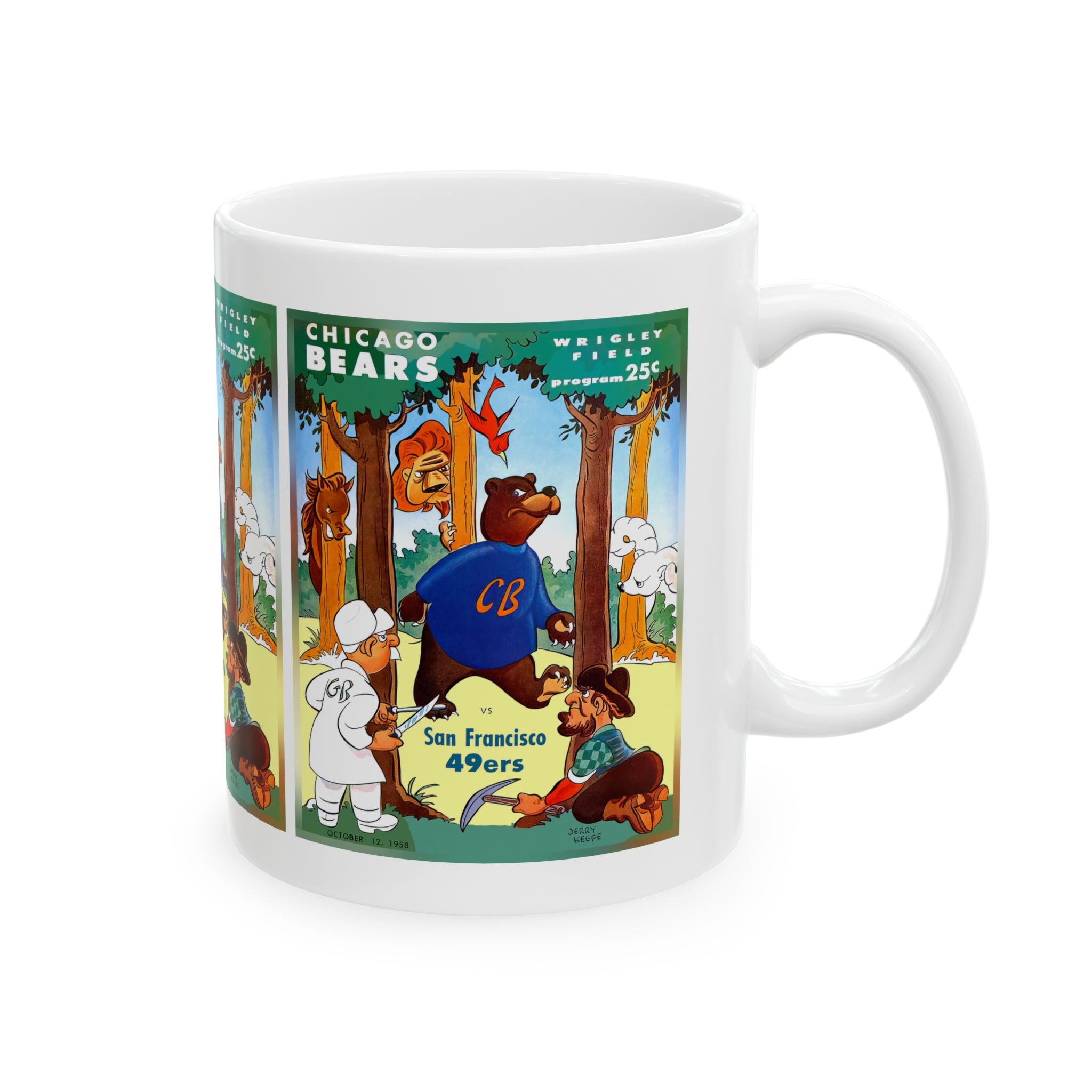 1958 Football Bears vs 49ers Ceramic Mug 11 oz, 15 oz