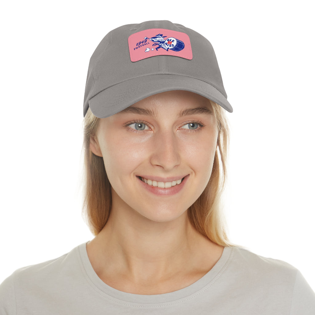 1949 Ole Miss Football - Dad Hat with Leather Patch (Rectangle)