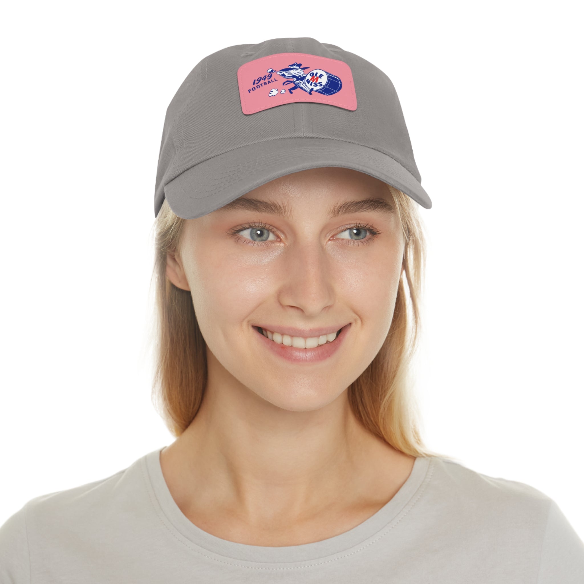 1949 Ole Miss Football - Dad Hat with Leather Patch (Rectangle)