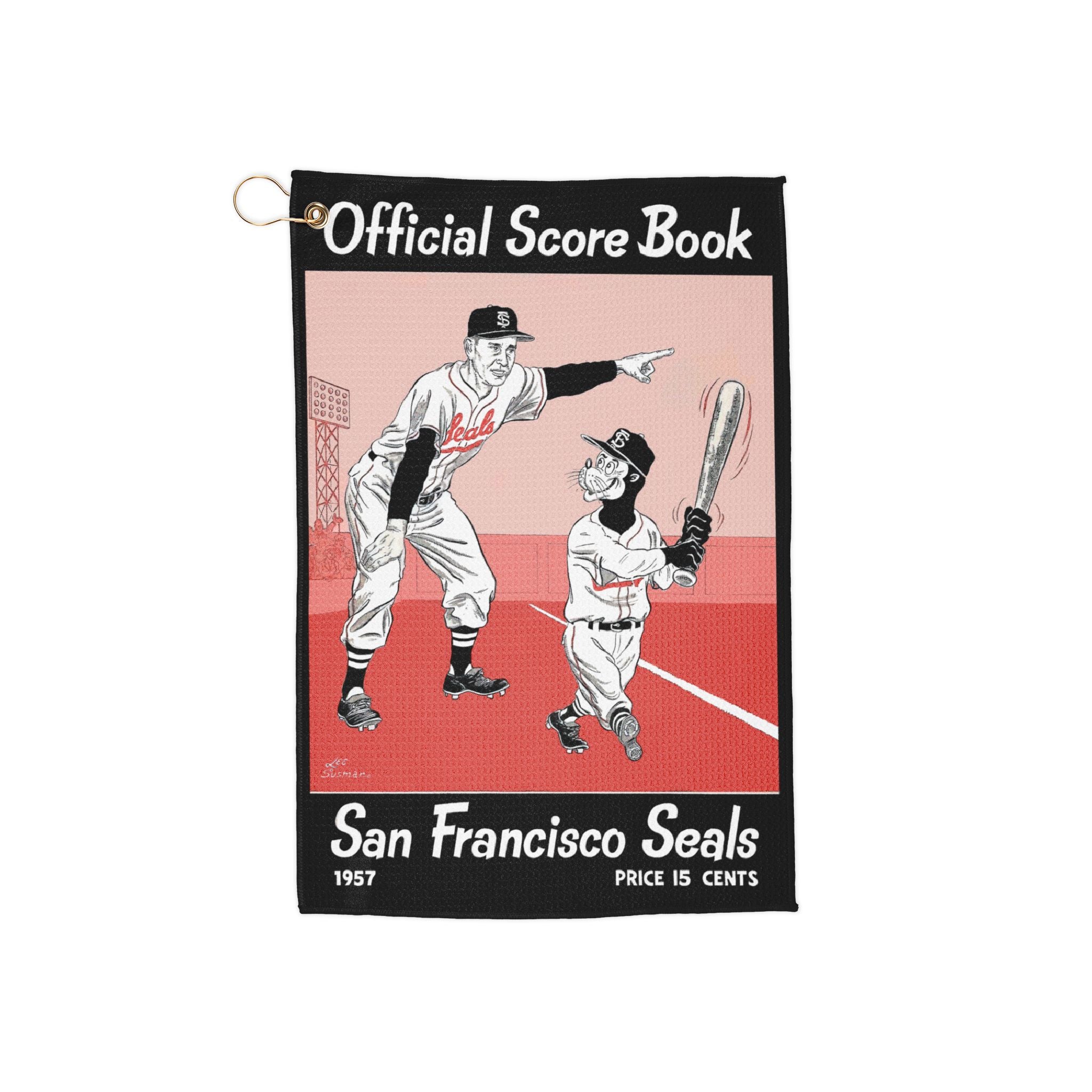 Vintage Baseball Golf Towel - 1957 San Francisco Seals, Sports Towel, Retro Golf Gift, Golfing Accessory, Golf Club Towel