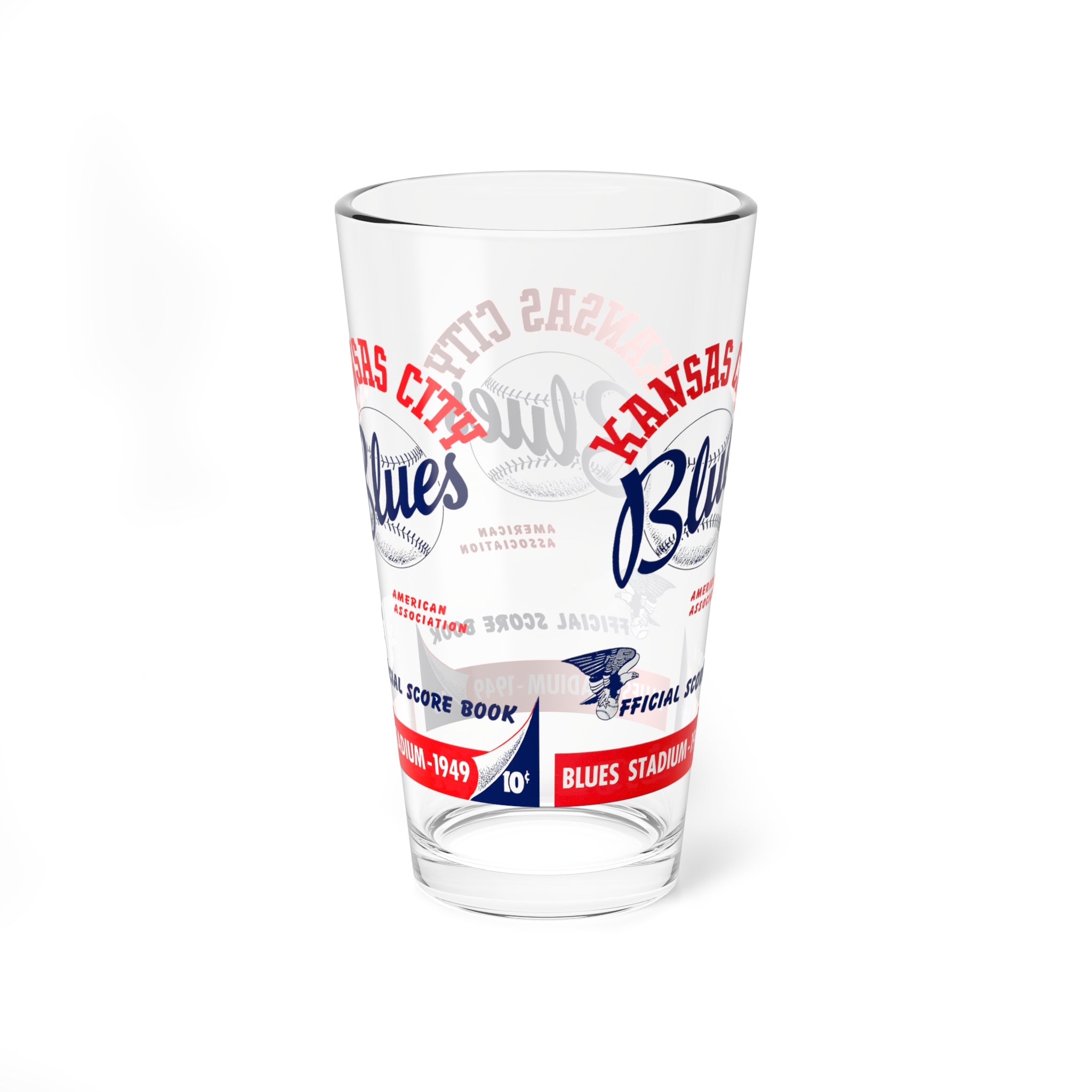 1949 Vintage Kansas City Blues Scorebook Cover-  Pint Glass, 16oz