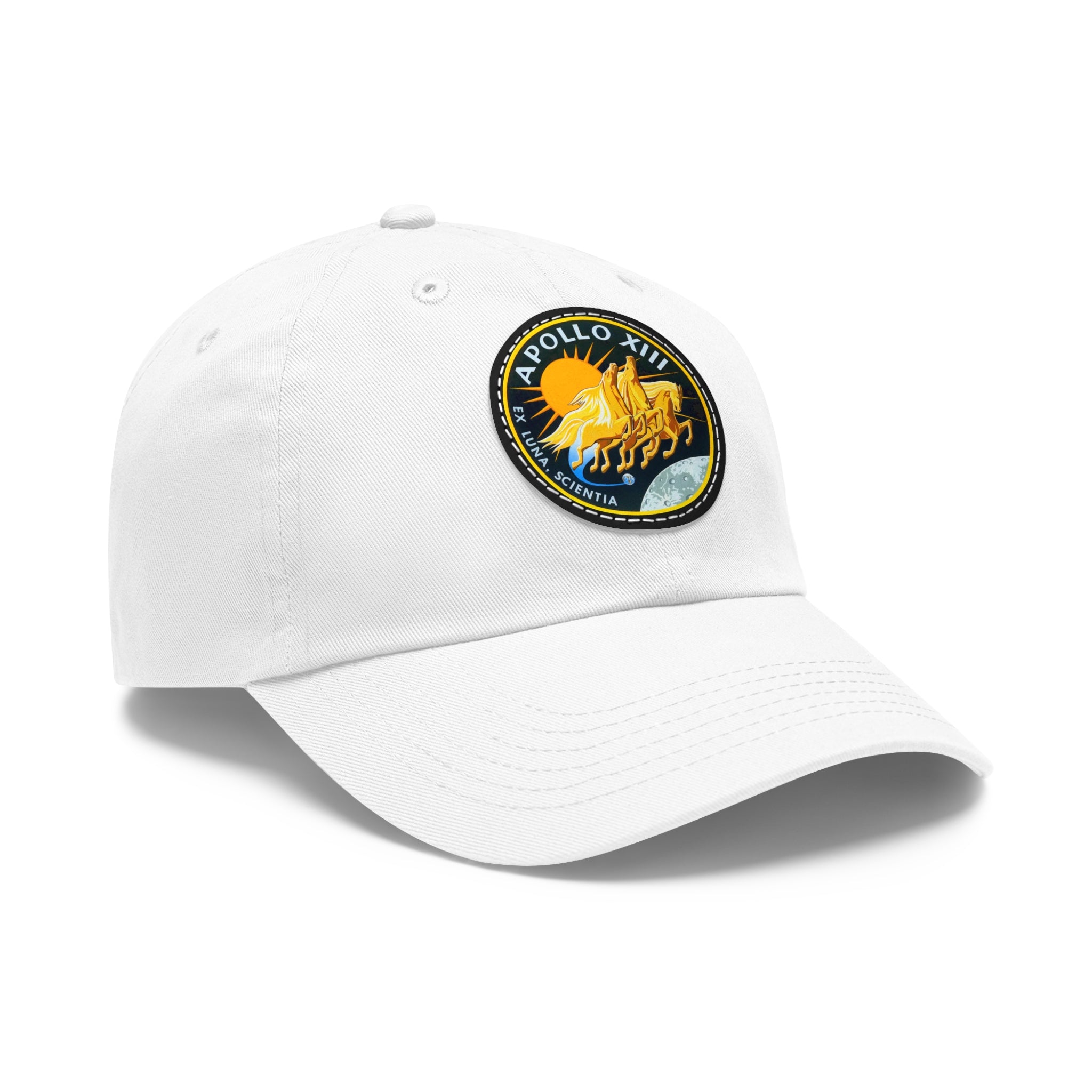NASA Apollo 13 - Flight Patch - Dad Hat with Leather Patch (Round)