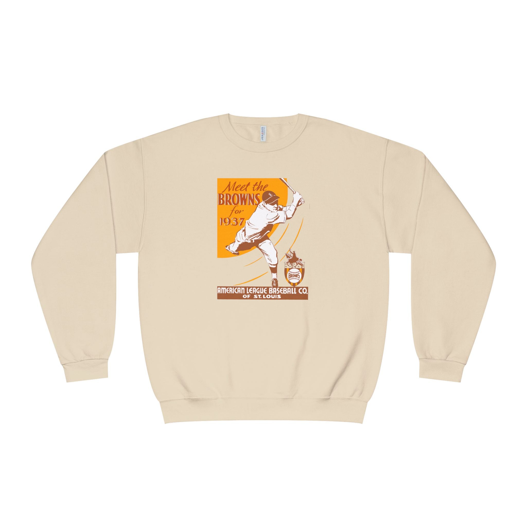1937 Vintage St. Louis Browns Baseball Media Guide Cover - Unisex NuBlend® Crewneck Sweatshirt