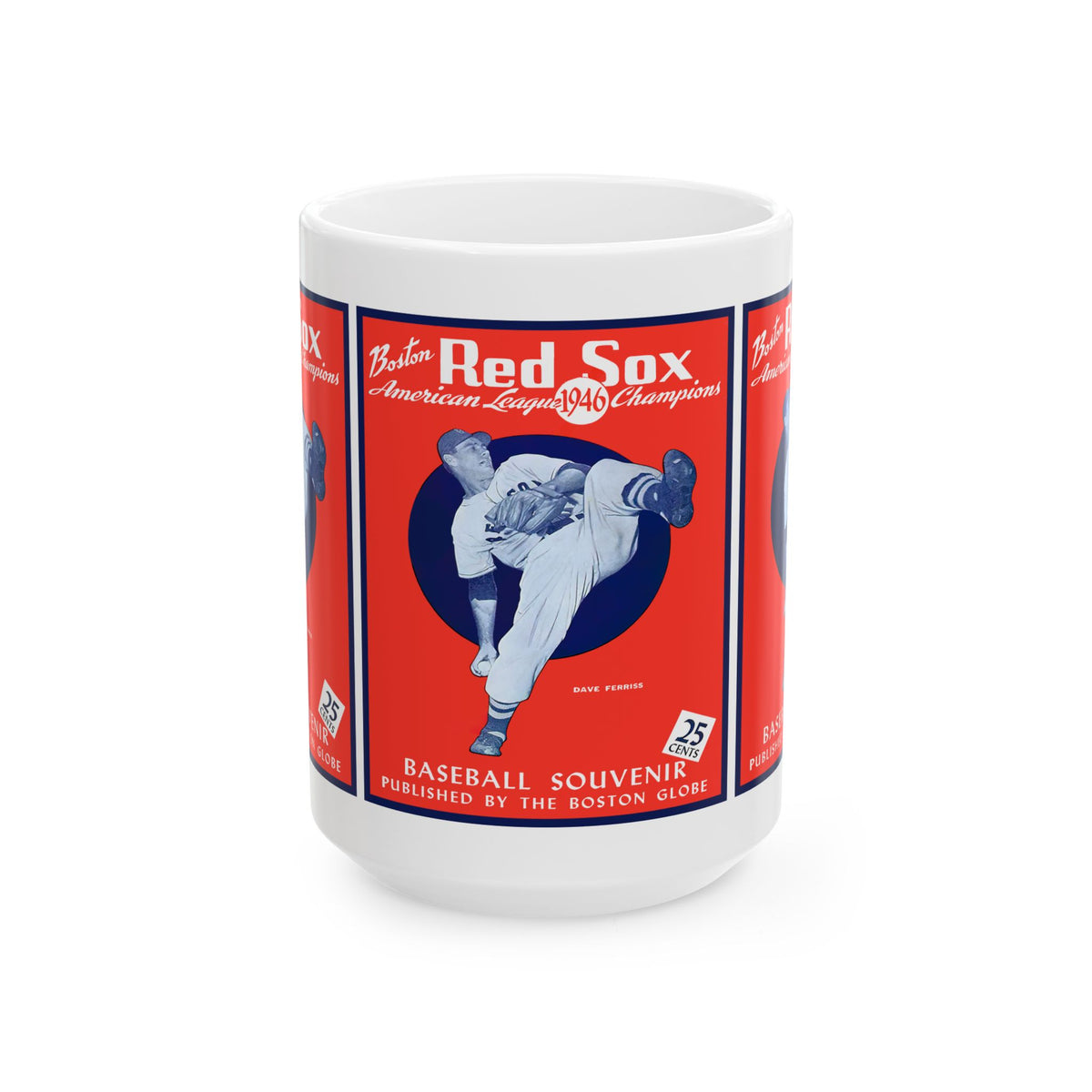1946 Boston Red Sox Vintage Baseball Program Cover Ceramic Mug — 11/15oz
