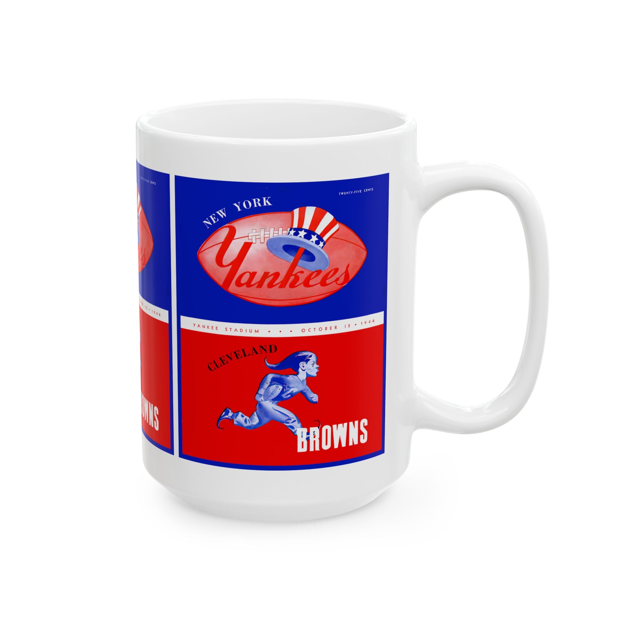 Vintage Sports Mug — 1946 New York Yankees - Cleveland Browns Football (11oz/15oz)