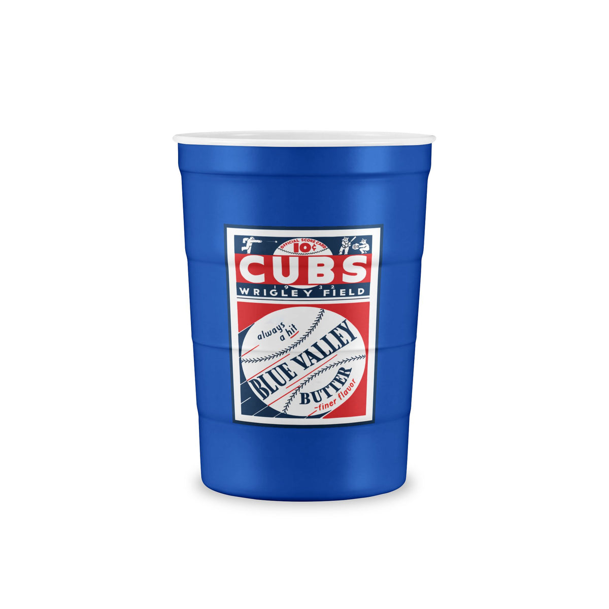 1932 Baseball Chicago Cubs Blue Valley Butter Program Cover - Recyclable Steel Cup