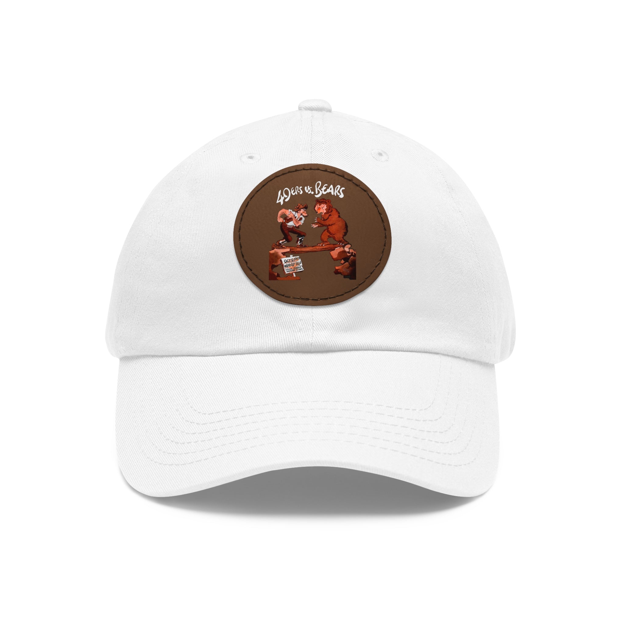 1955 Vintage Chicago Bears - San Francisco 49ers Football Program Cover - Dad Hat with Leather Patch (Round)