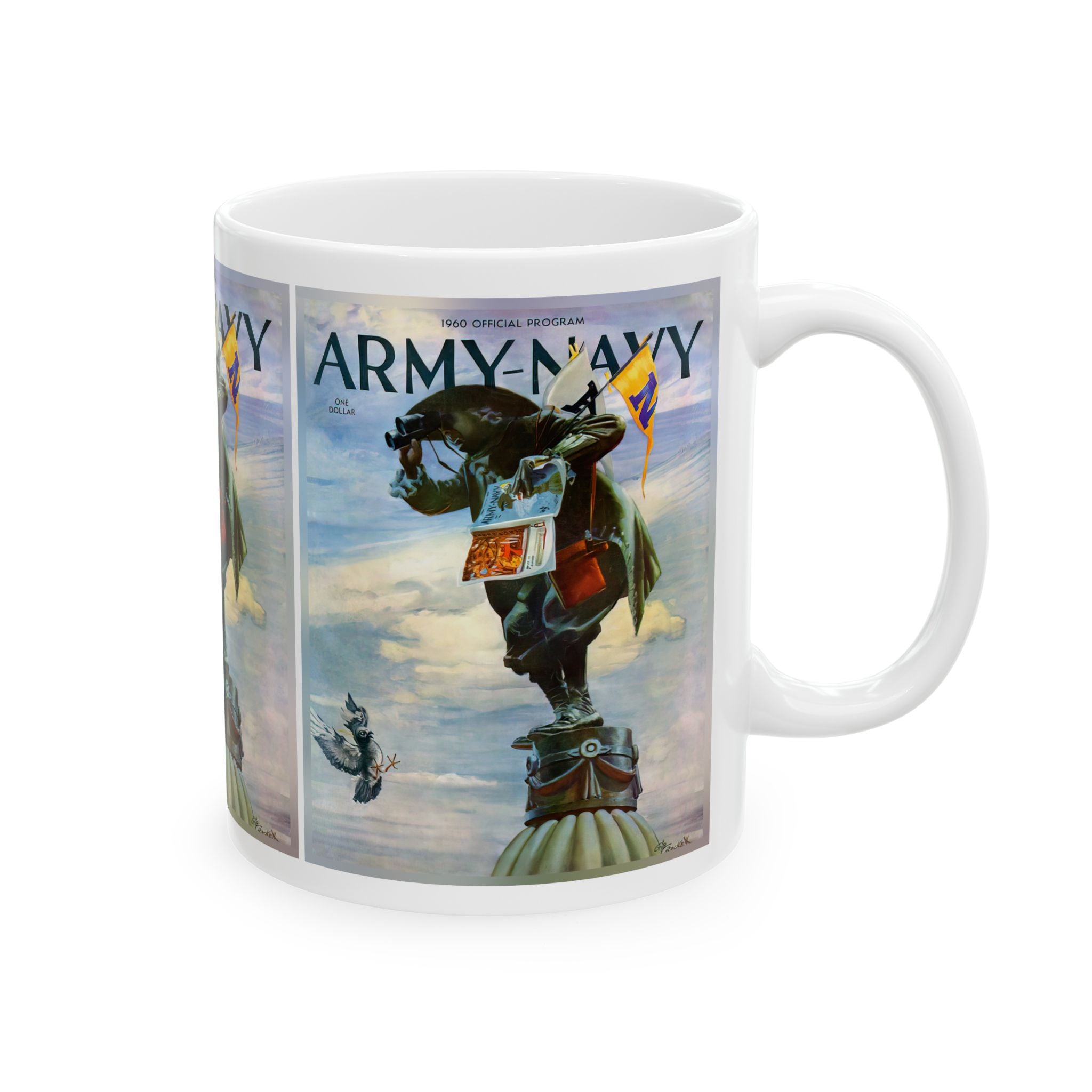 Vintage Army-Navy Football Ceramic Mug, 1960 Game Souvenir Cup, Sports Fan Gift, Military History Memorabilia, College Football Game Day