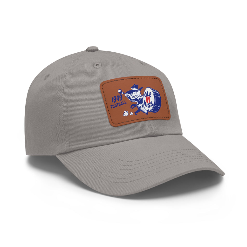 1949 Ole Miss Football - Dad Hat with Leather Patch (Rectangle)