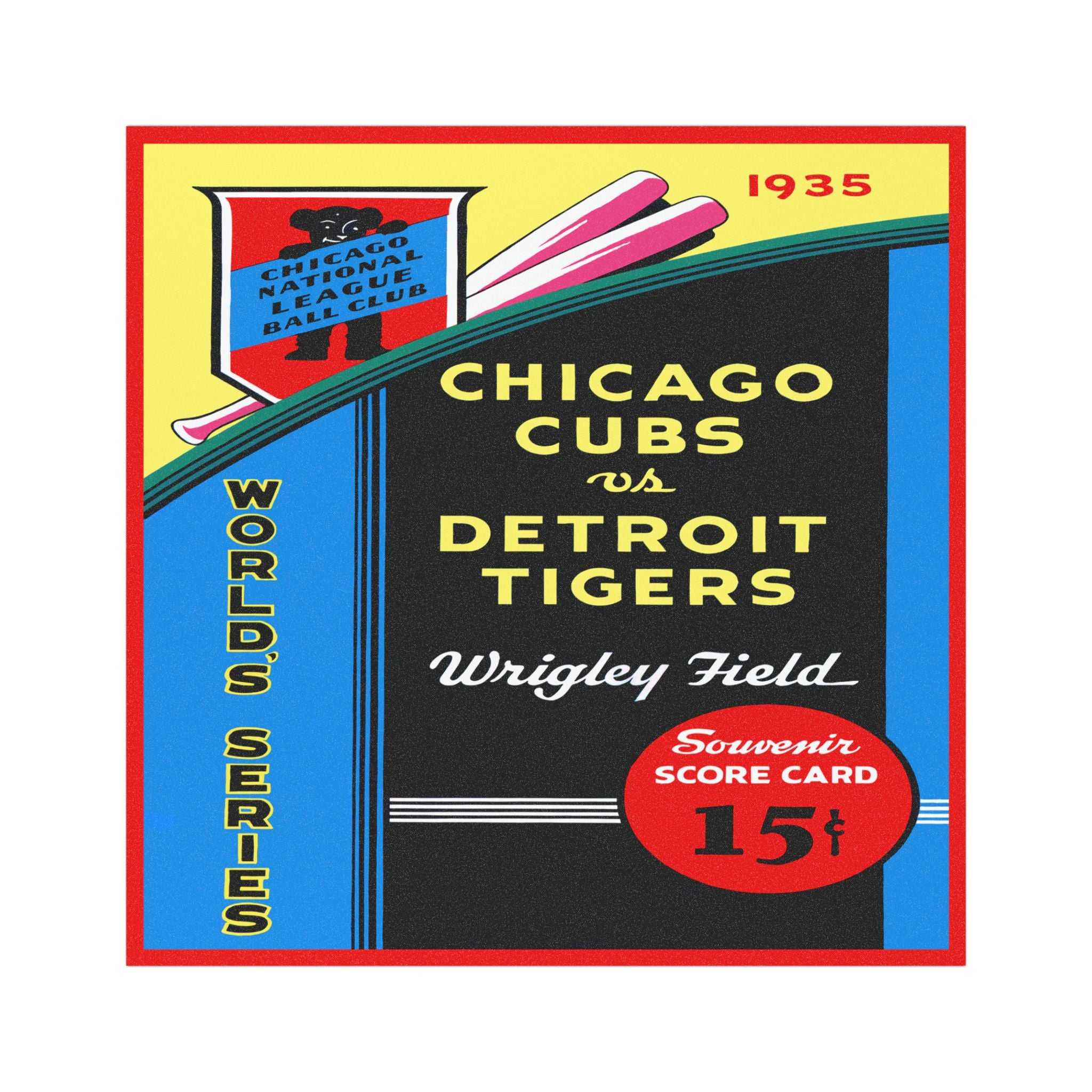 Baseball World Series Car Magnets - 1935 Cubs Tigers, Fan Memorabilia, Sports Team Accessories, Vintage Sports Decor, Car Accessories