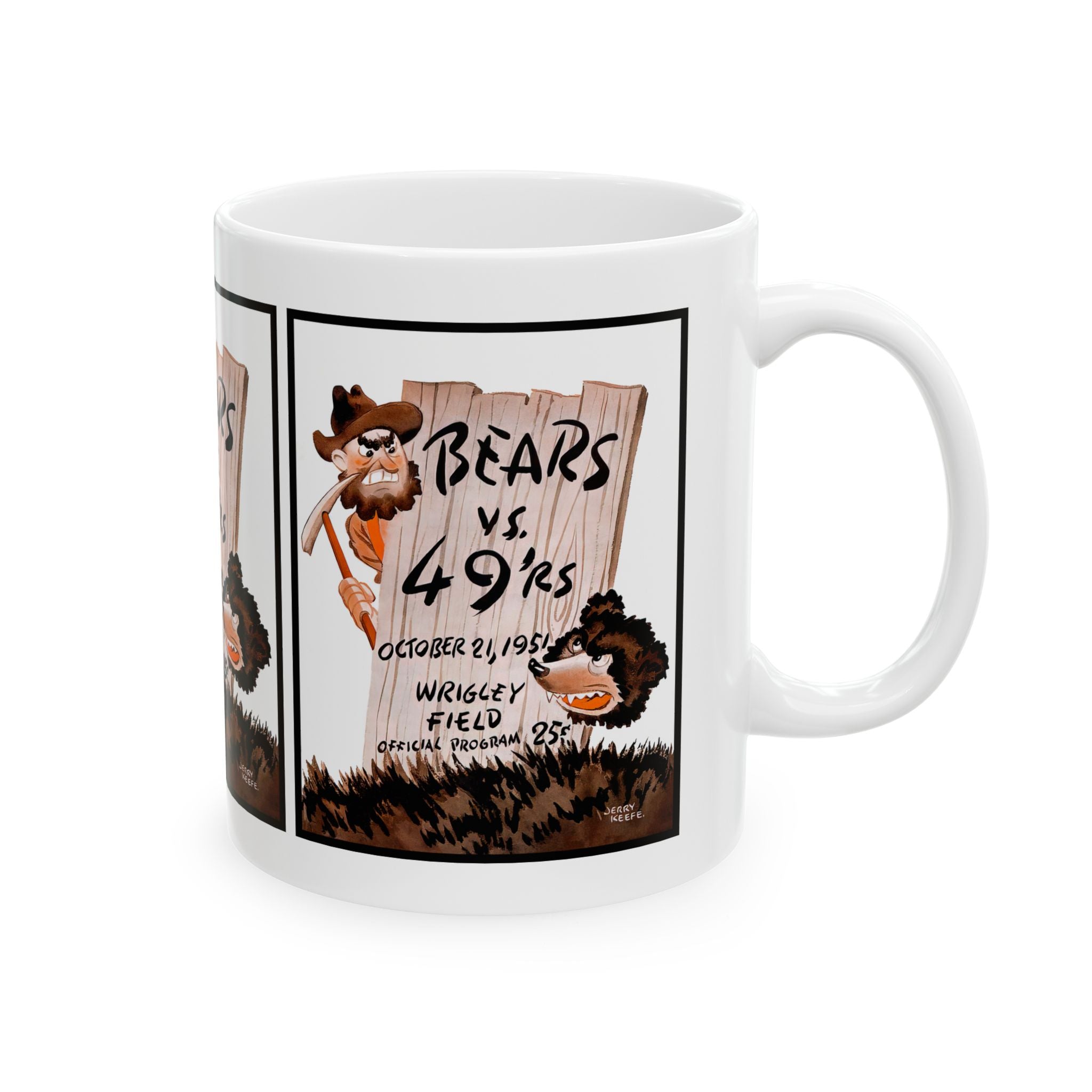 Vintage Football Bears- 49ers Ceramic Mug, Sports Fan Gift, Team Rivalry, 11oz 15oz Cup, Retro Design, Football Lover Gift