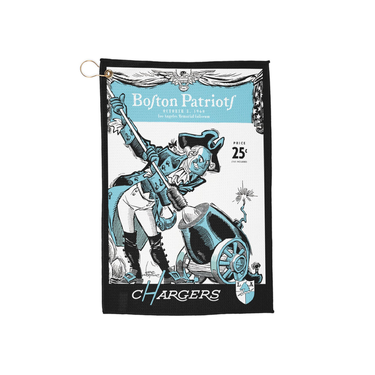 1960 Vintage Patriots - Chargers Golf Towel Grommet & Clip