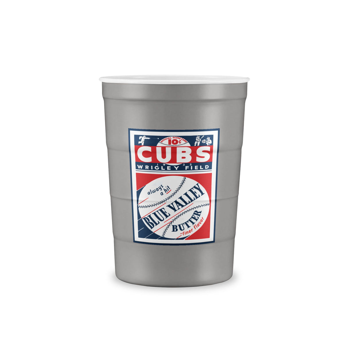 1932 Baseball Chicago Cubs Blue Valley Butter Program Cover - Recyclable Steel Cup
