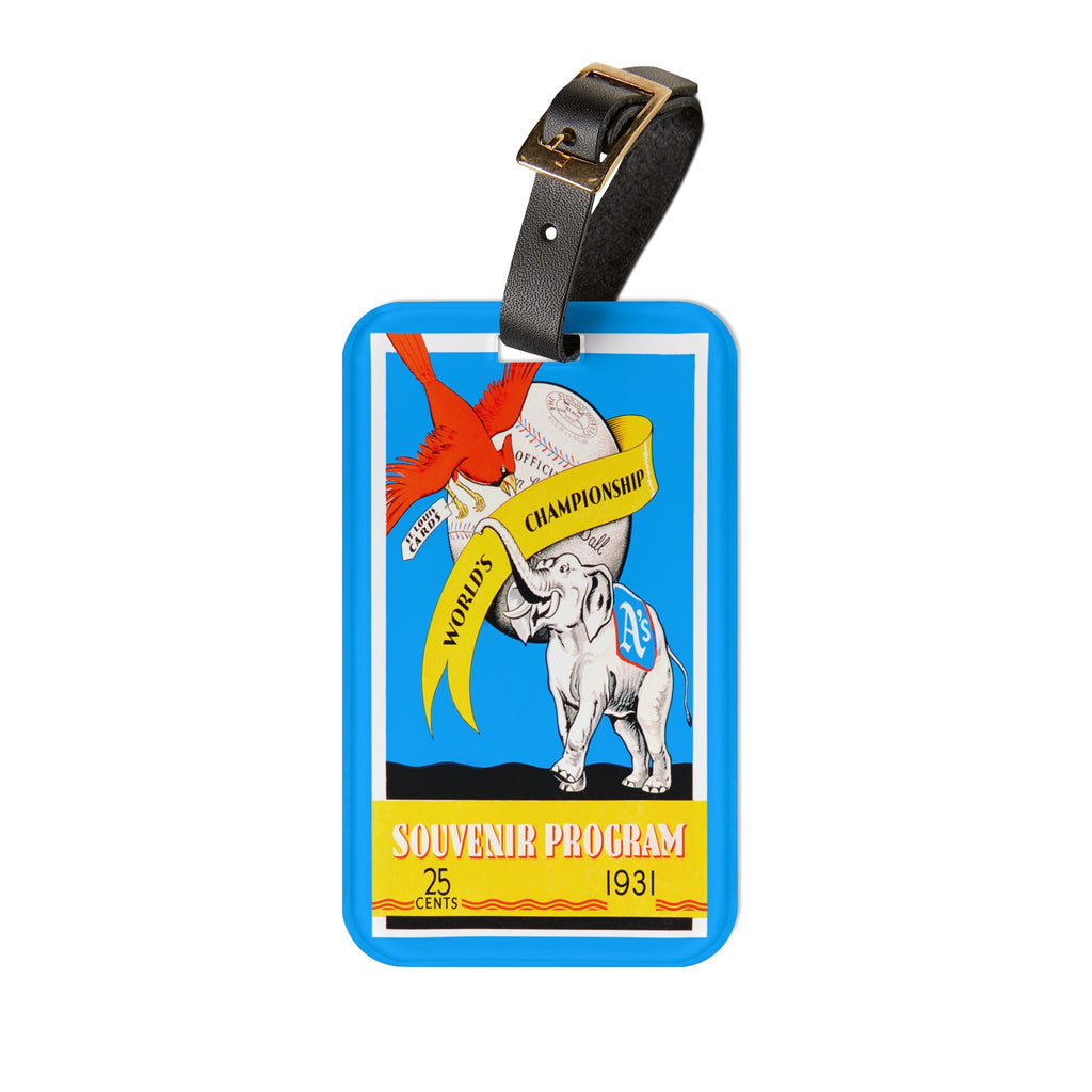 1931 World Series Athletics vs Cardinals Luggage Tag | Vintage Baseball Design