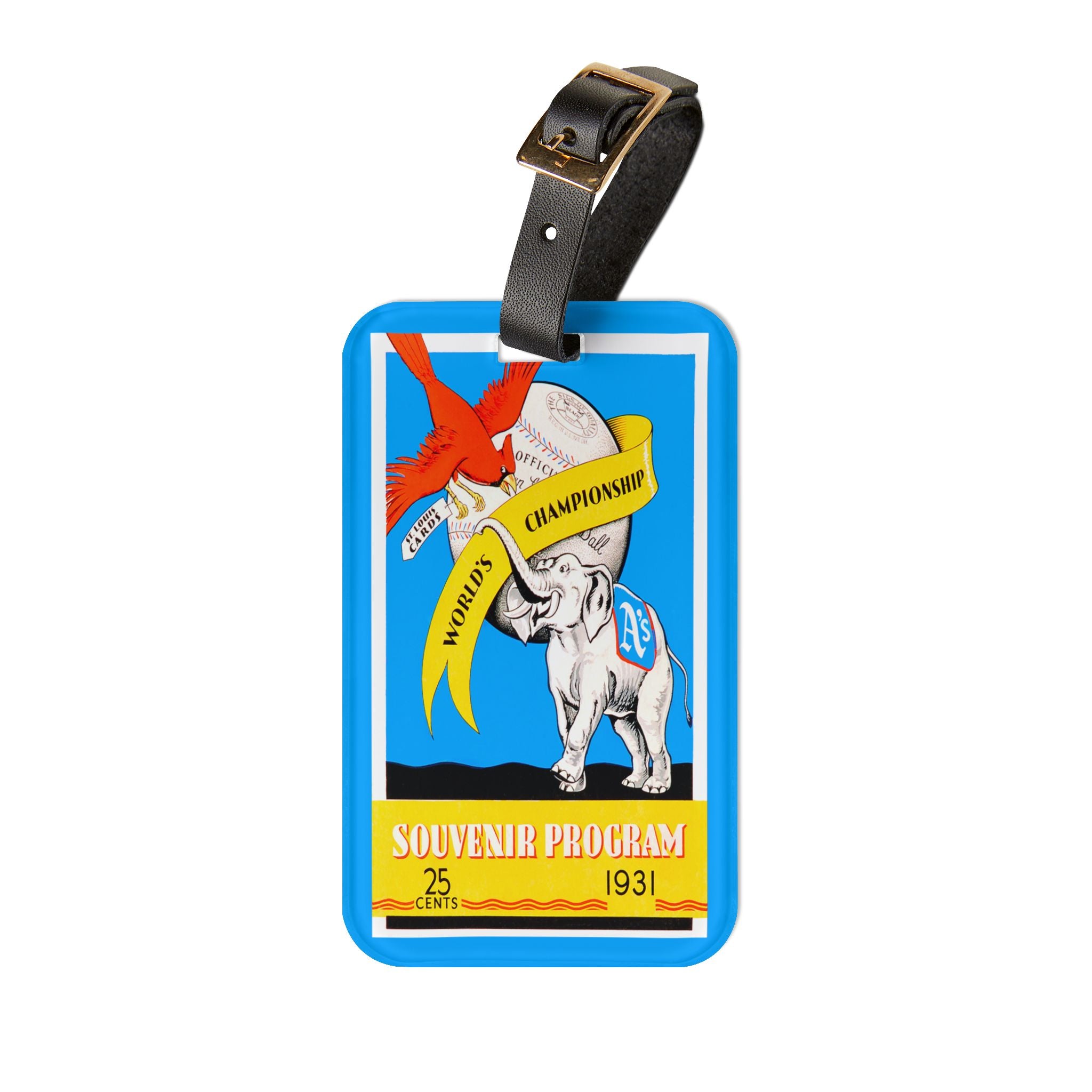 1931 World Series Athletics vs Cardinals Luggage Tag | Vintage Baseball Design