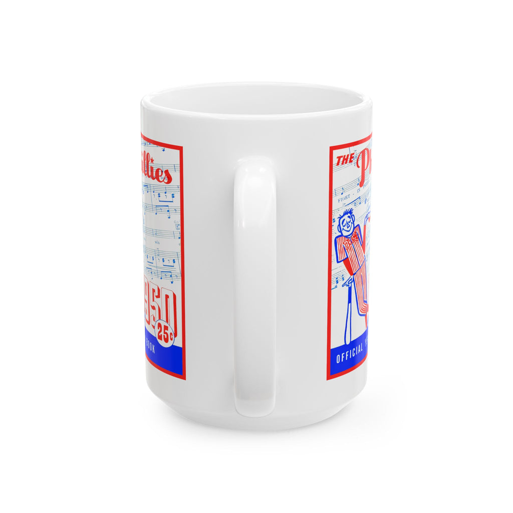 Vintage 1950 Philadelphia Phillies Baseball Ceramic Mug, Sports Fan Gift, Coffee Cup, Baseball Team Memorabilia, Baseball Collector's Item,