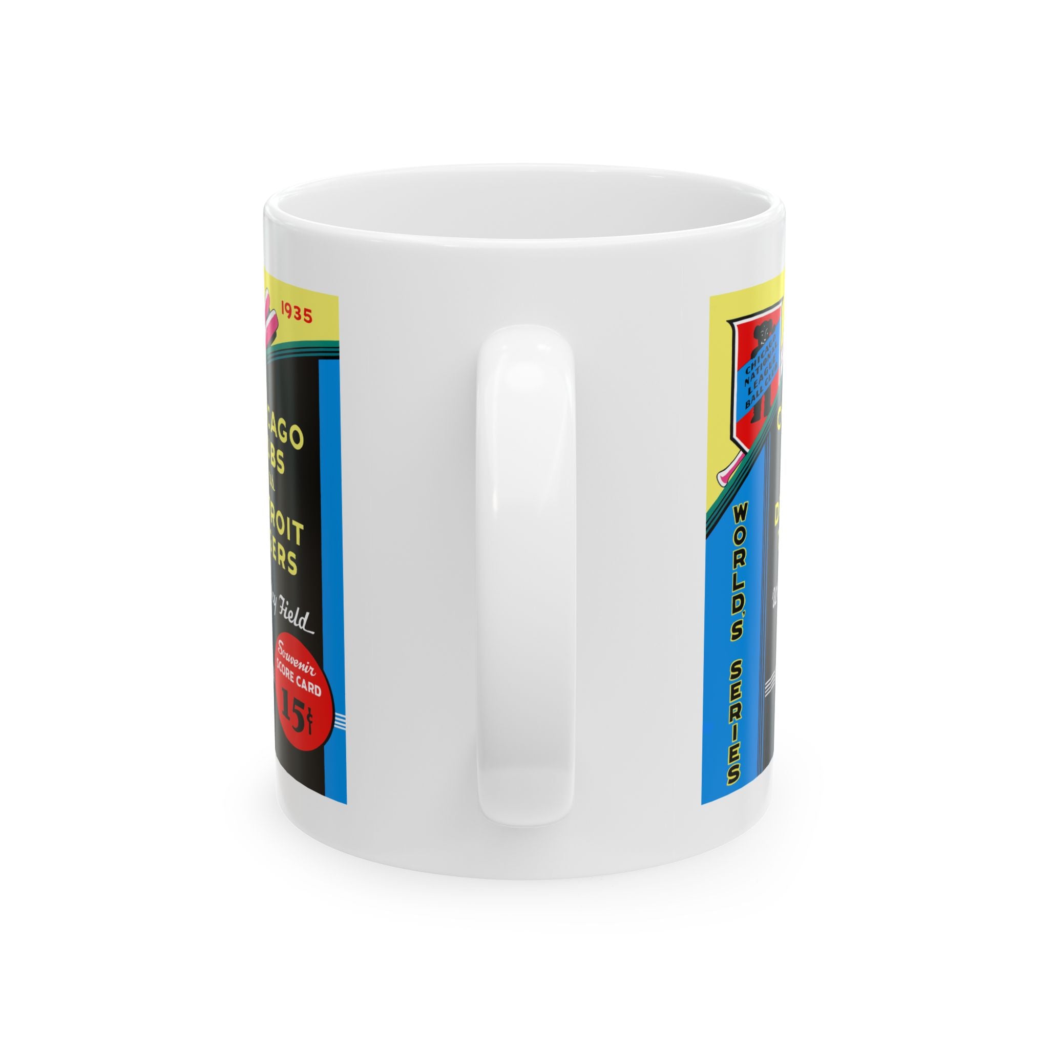 1935 Vintage Detroit Tigers - Chicago Cubs World Series Baseball Program Cover - Ceramic Mug, 11oz