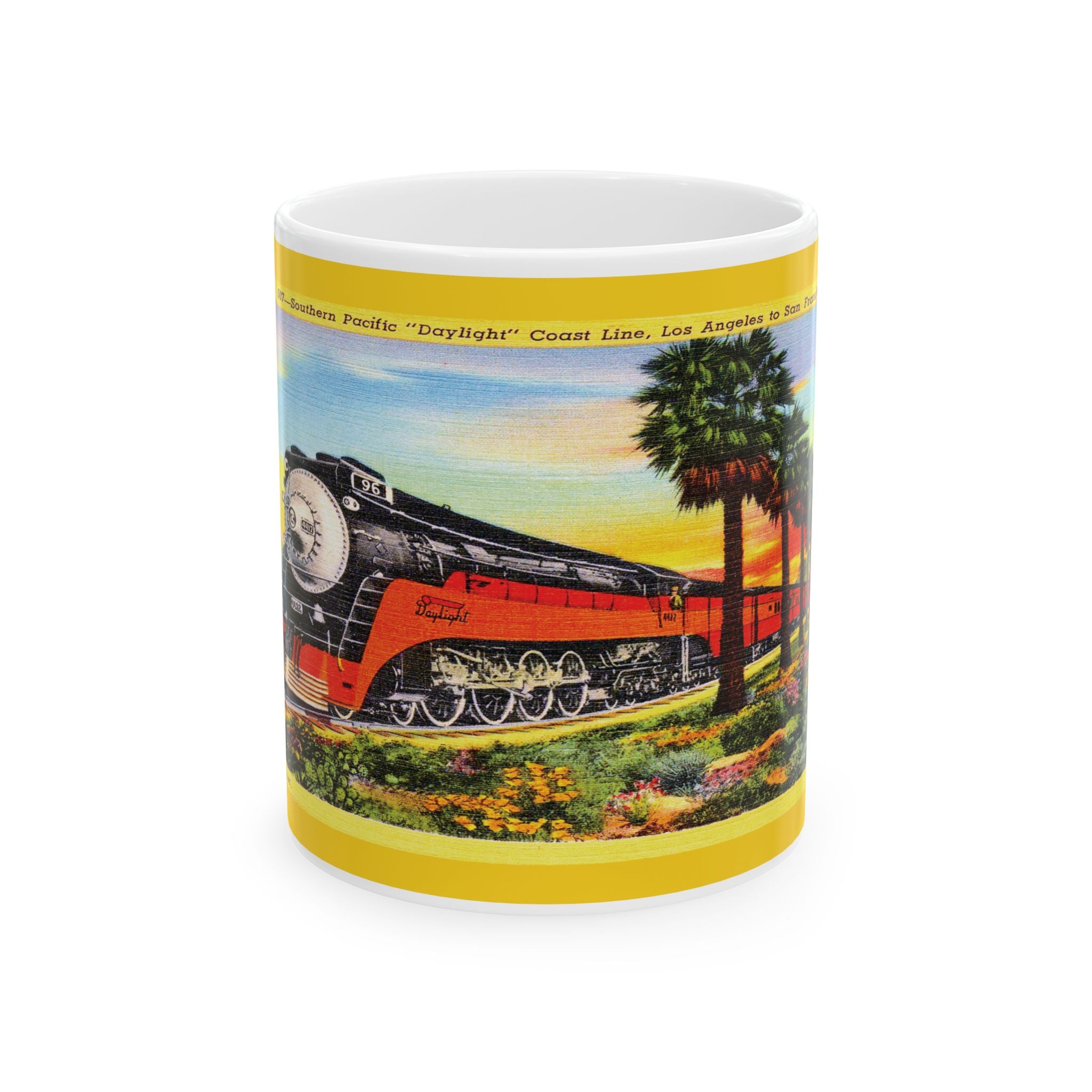 Vintage Southern Pacific Railroad Postcard Ceramic Mug, 11oz, 15oz - Daylight Coastline, Gift for Train Enthusiasts, Railroad